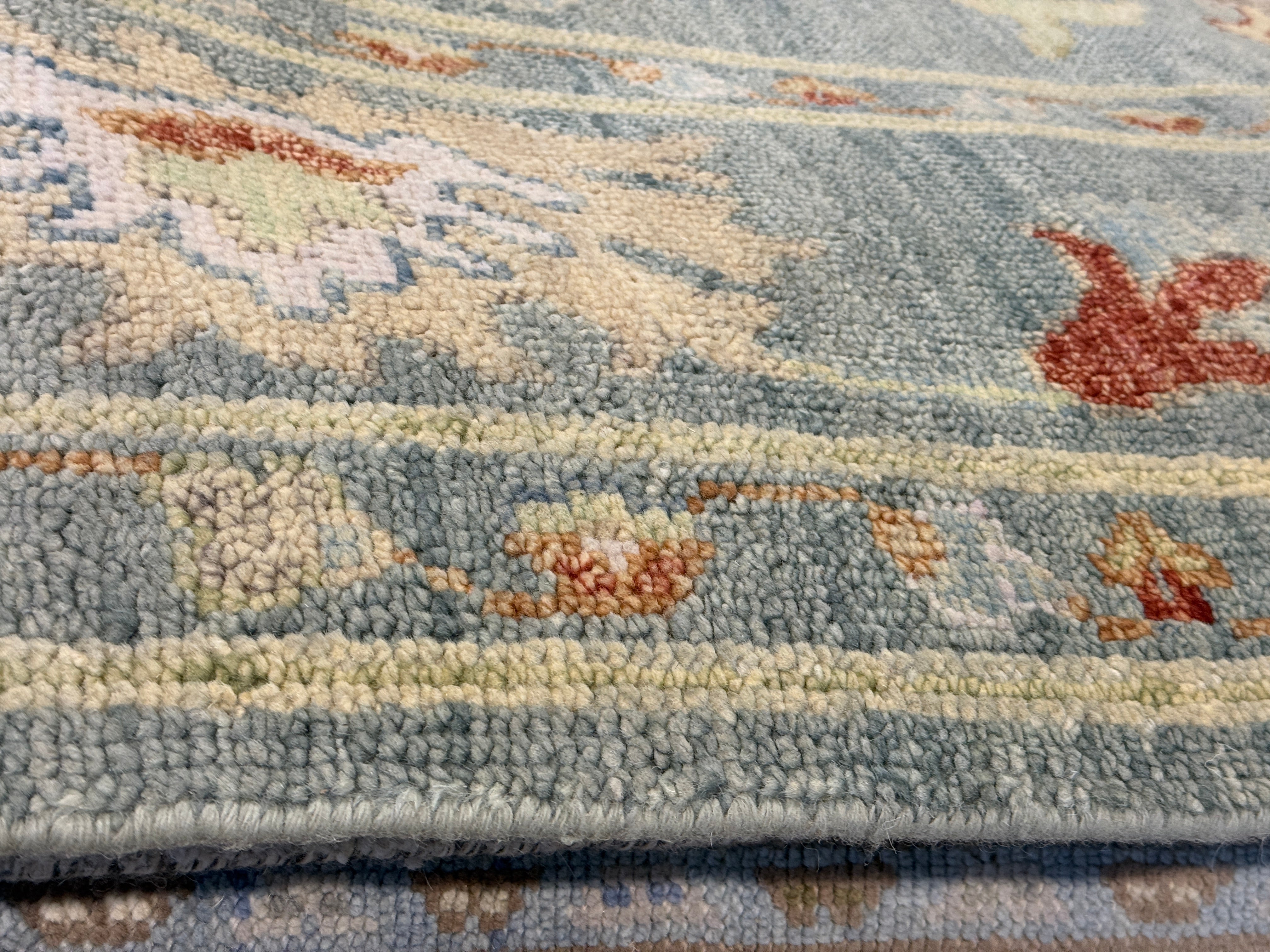 Alison Leiby 8x10 Blue Hand-Knotted Oushak Rug