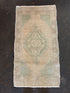 Vintage 1.7x2.11 Pink and Green Turkish Oushak Small Rug