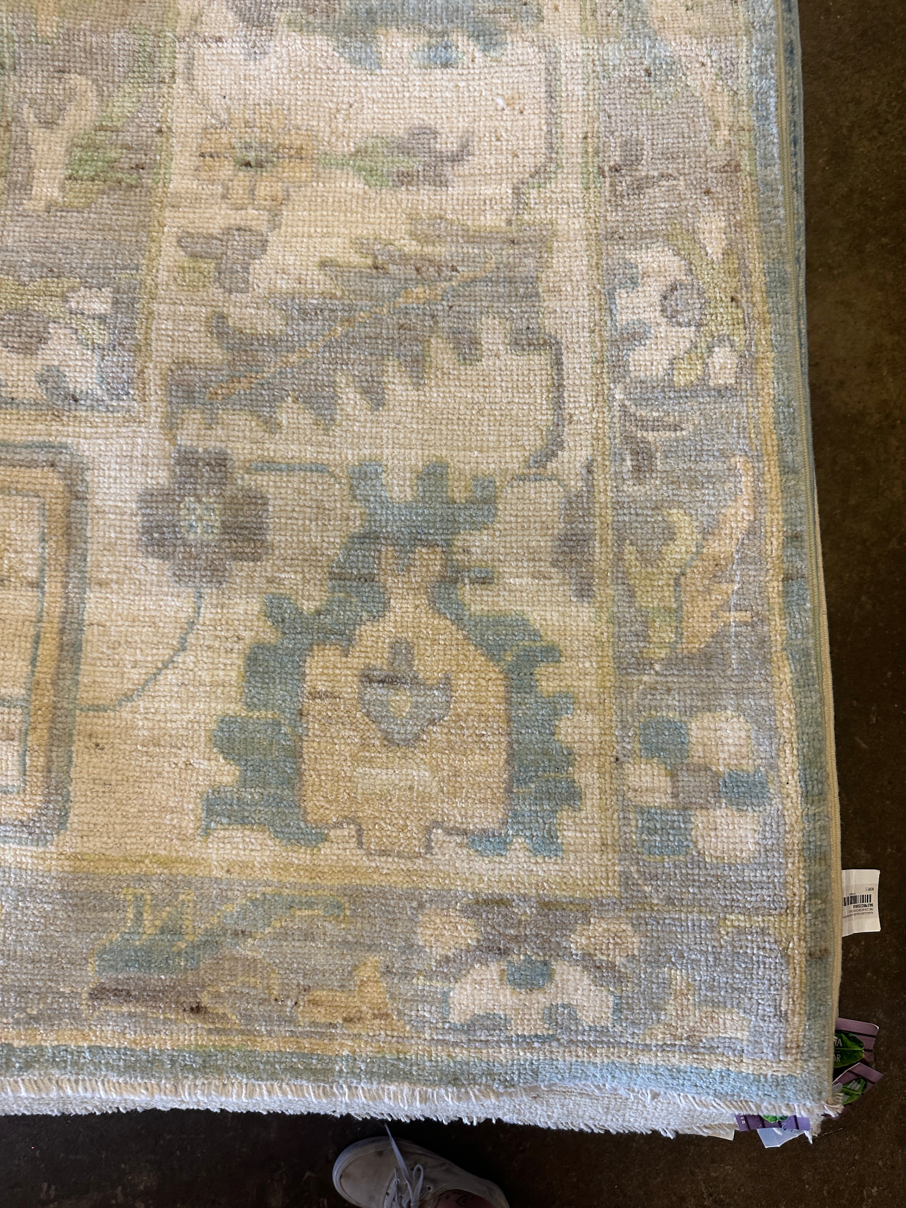 Dr. Samira Mohan 10.2x14 Blue Whitewashed Afghani Oushak