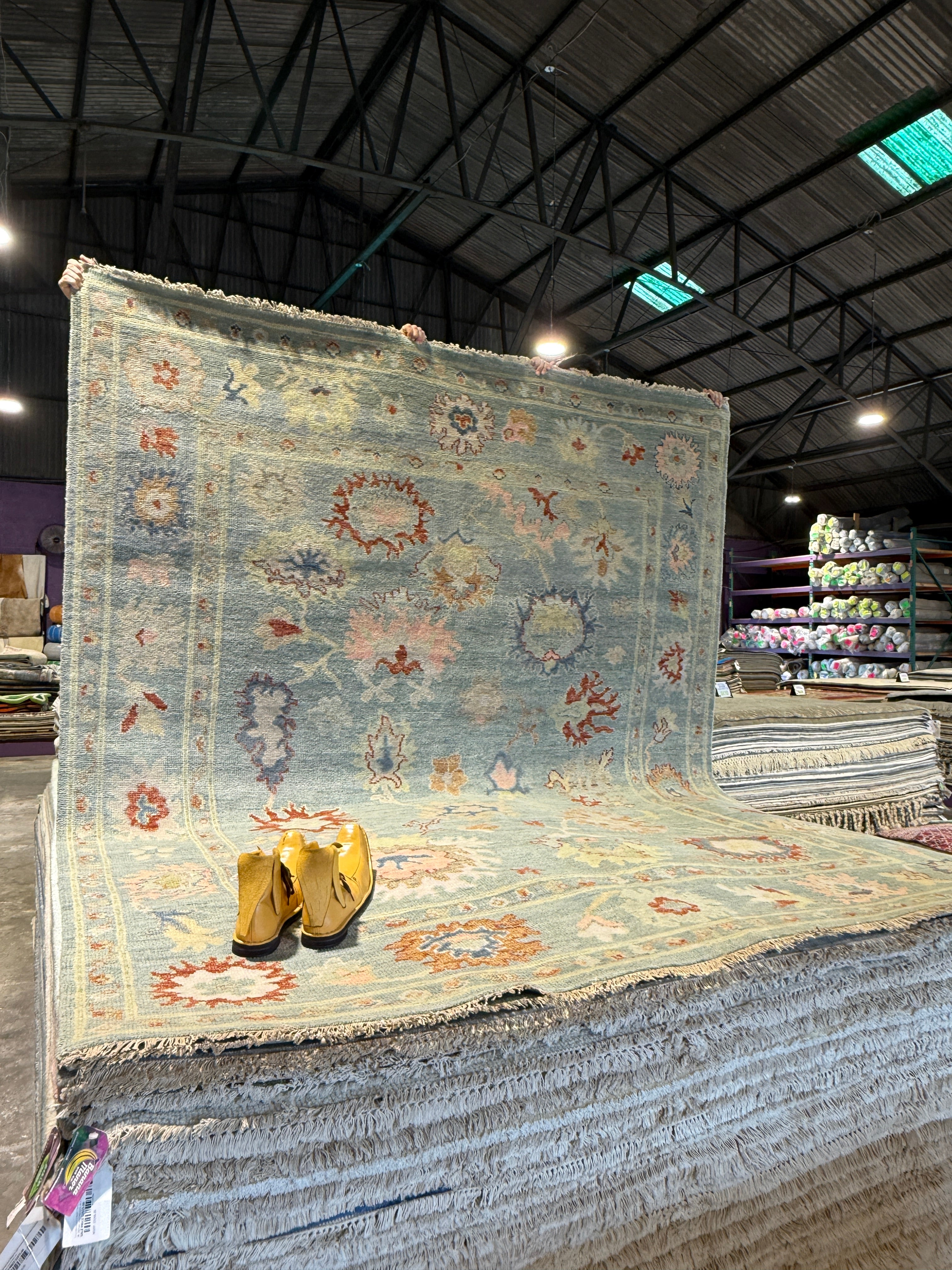 Alison Leiby 8x10 Blue Hand-Knotted Oushak Rug