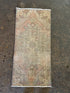 Vintage 1.5x2.11 Pink and Brown Turkish Oushak Small Rug