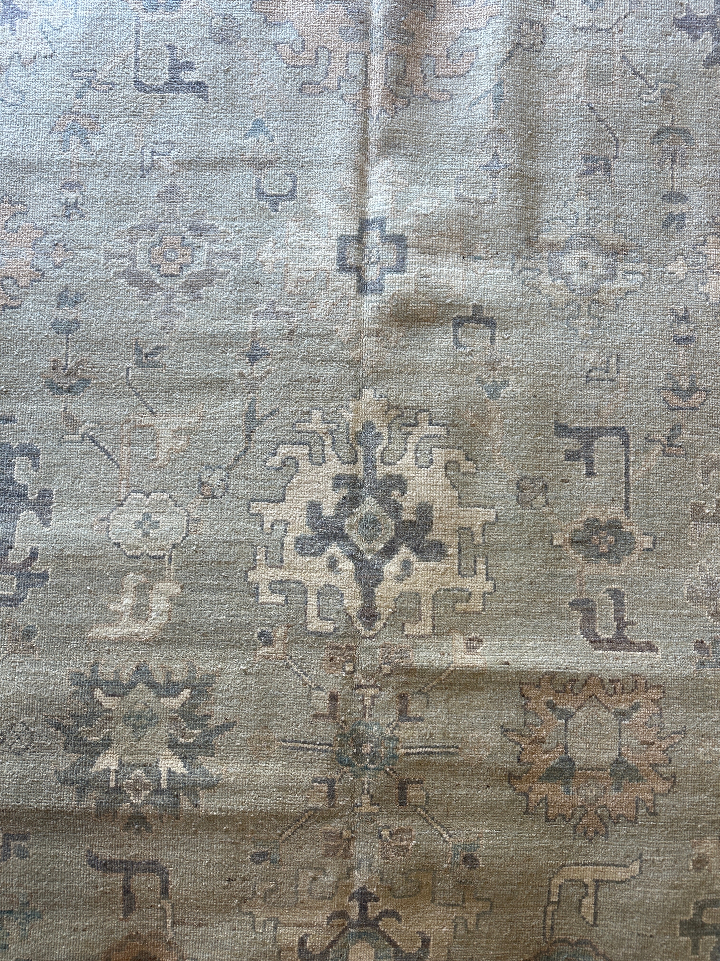 Perlah Alawi 8.11x11.11 Light Blue Whitewashed Afghani Oushak