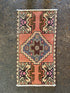 Vintage 1.5x2.8 Pink and Blue Turkish Oushak Small Rug