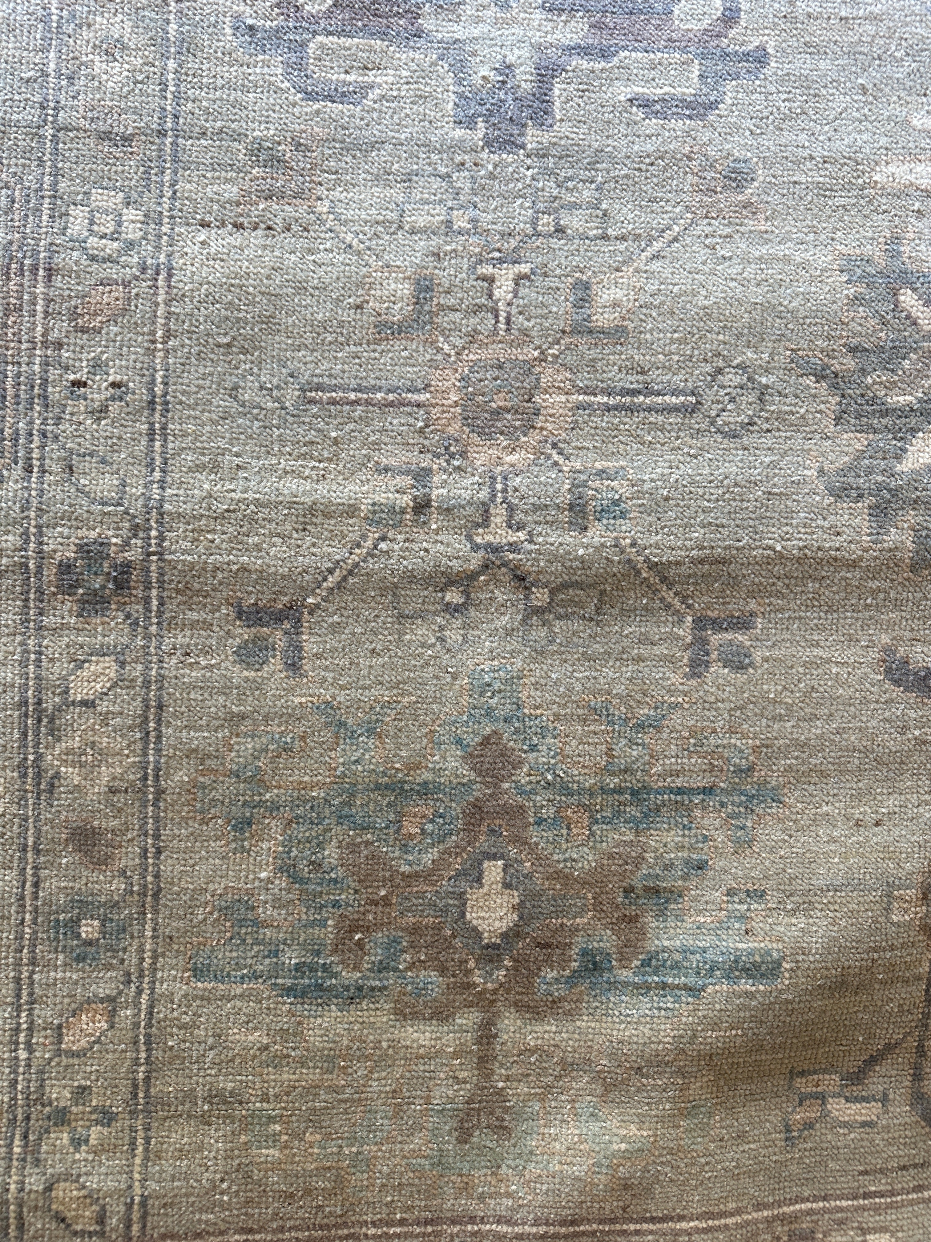 Perlah Alawi 8.11x11.11 Light Blue Whitewashed Afghani Oushak