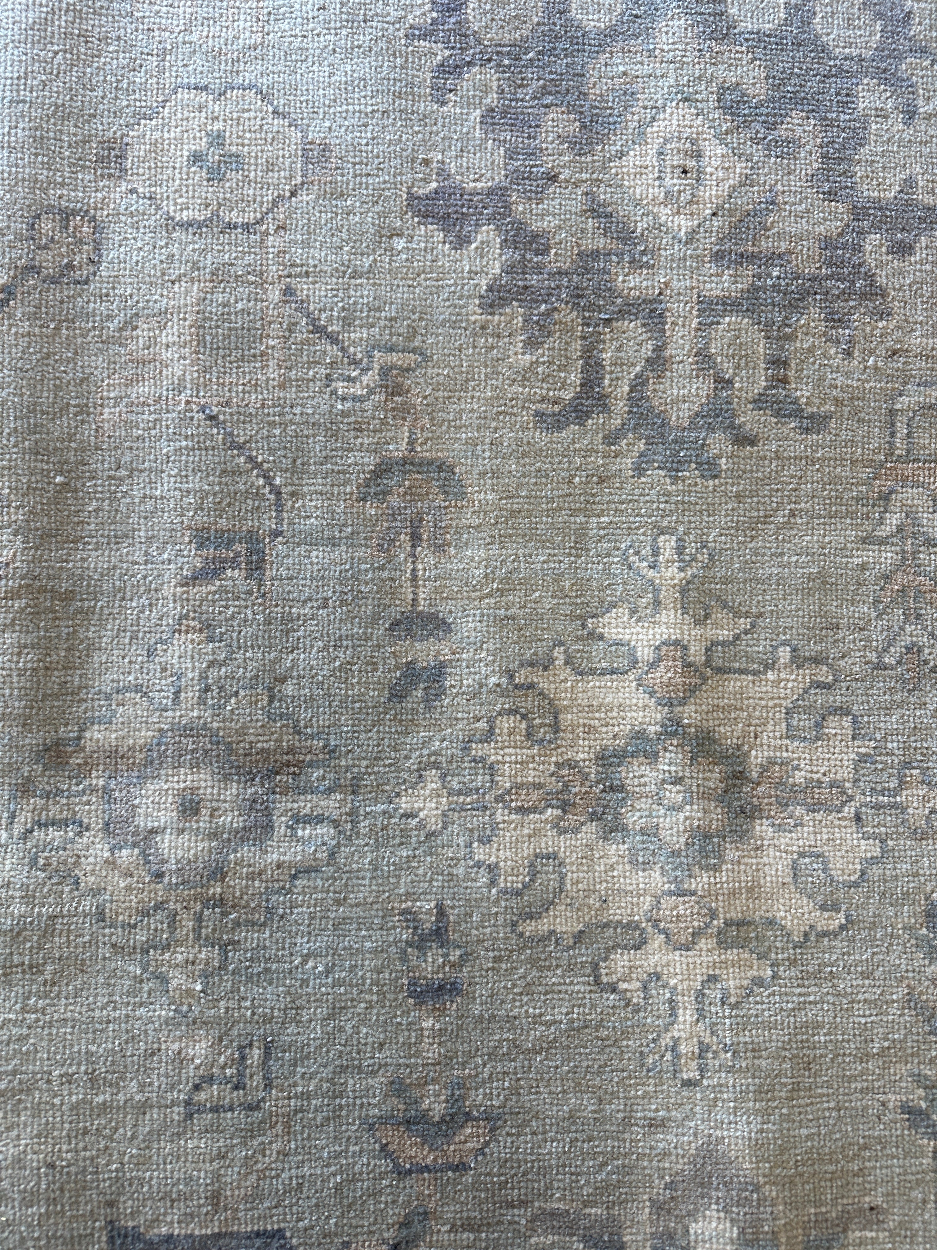 Perlah Alawi 8.11x11.11 Light Blue Whitewashed Afghani Oushak