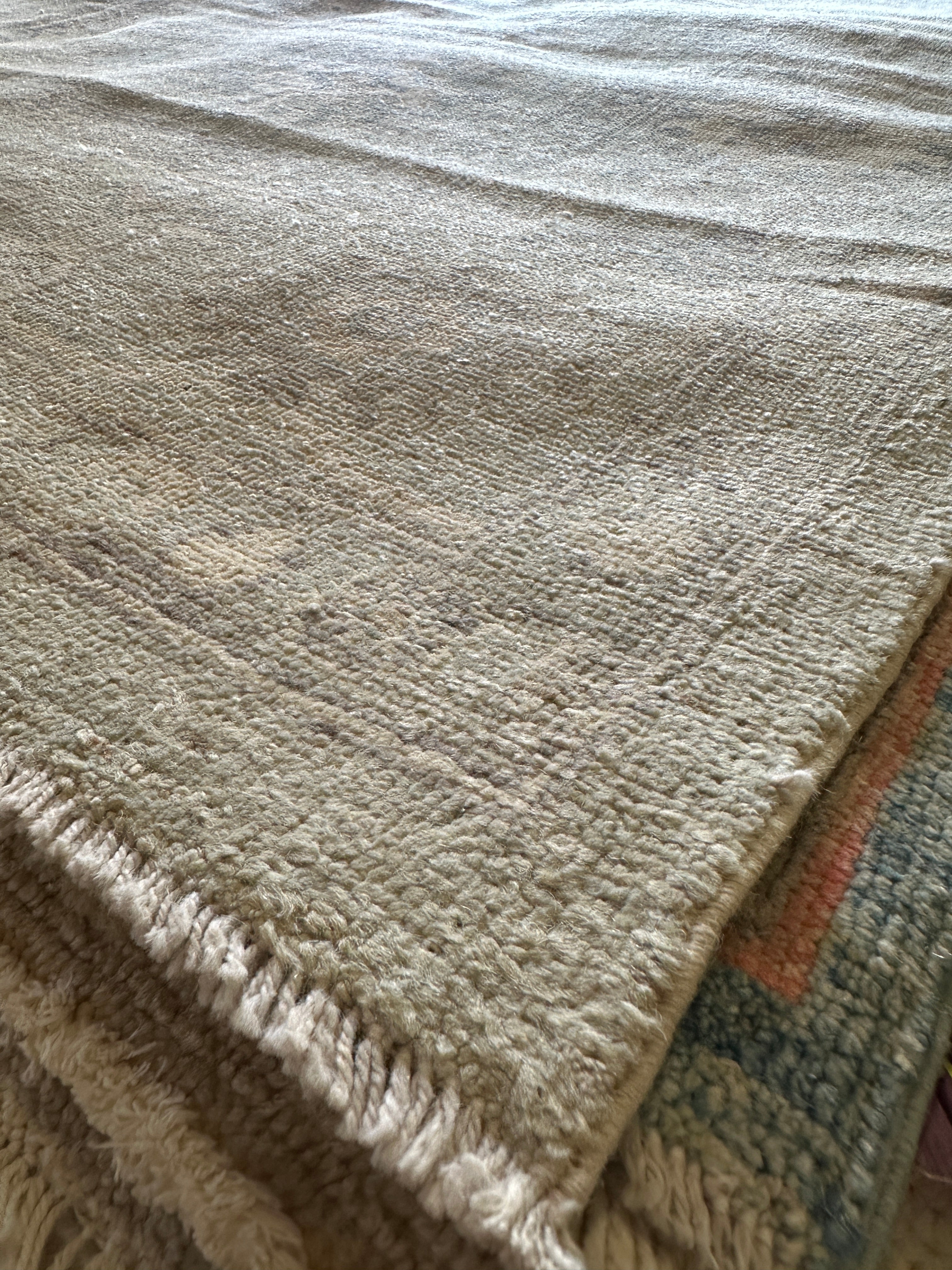 Perlah Alawi 8.11x11.11 Light Blue Whitewashed Afghani Oushak