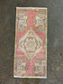 Vintage 1.6x3.4 Pink Turkish Oushak Small Rug