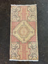 Vintage 1.6x3.1 Pink and Cream Turkish Oushak Small Rug