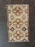 Vintage 1.7x2.9 Brown and Tan Turkish Oushak Small Rug