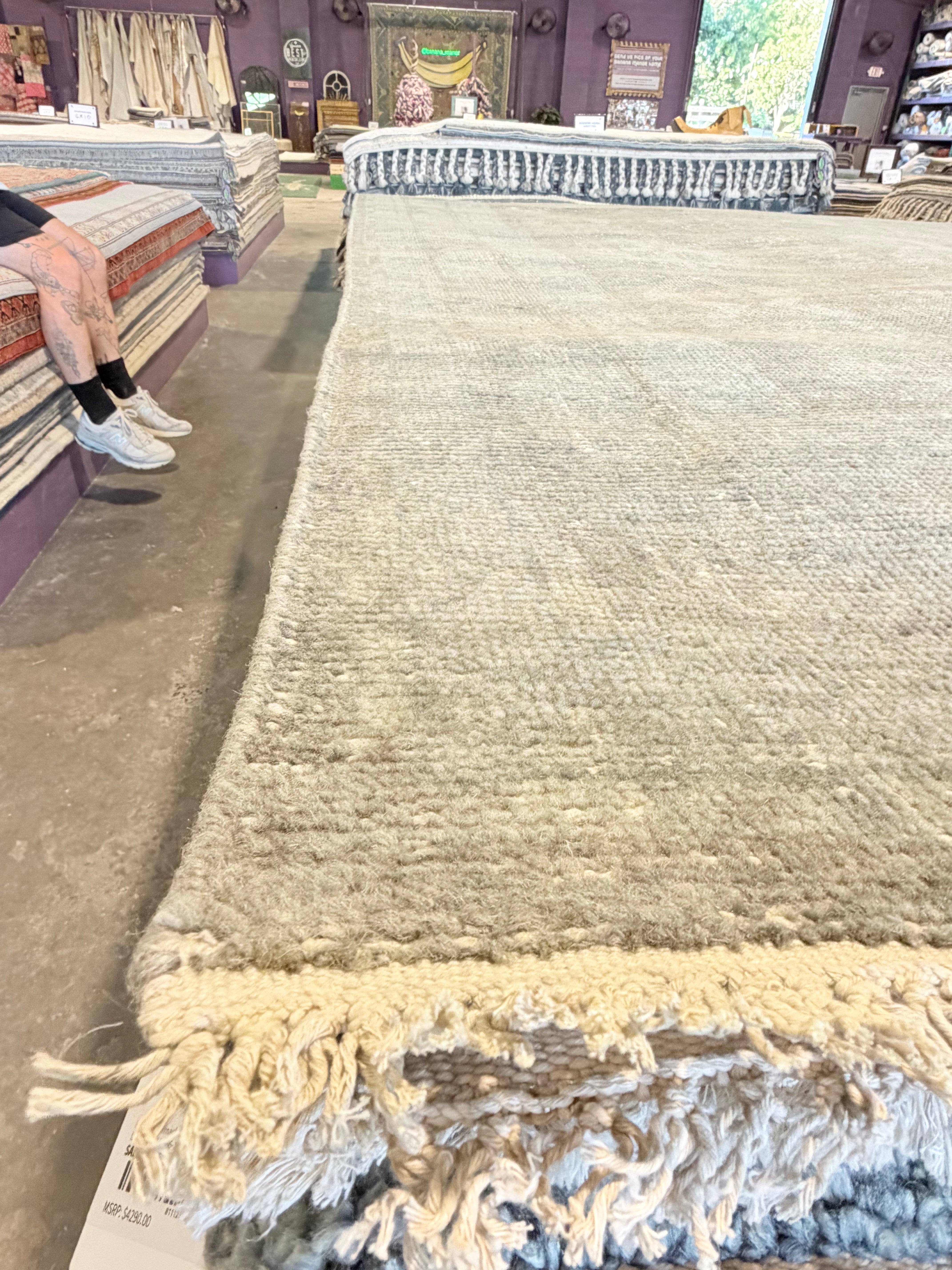 Daliah 7.9x10 Dark Grey Hand-Knotted Oushak