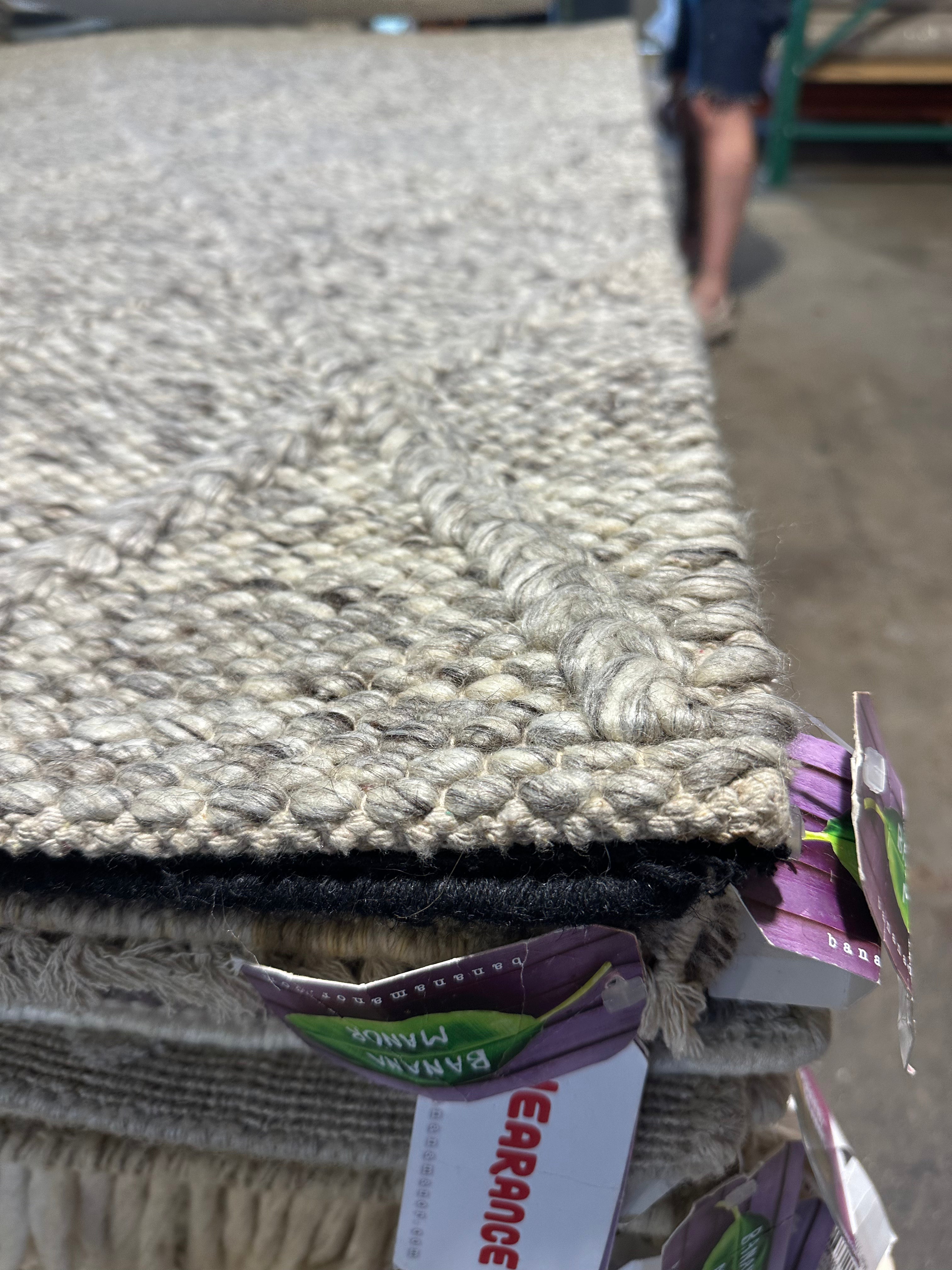 Gerri 6.6x9.3 Handwoven Wool Durrie Natural/Grey Geometrical