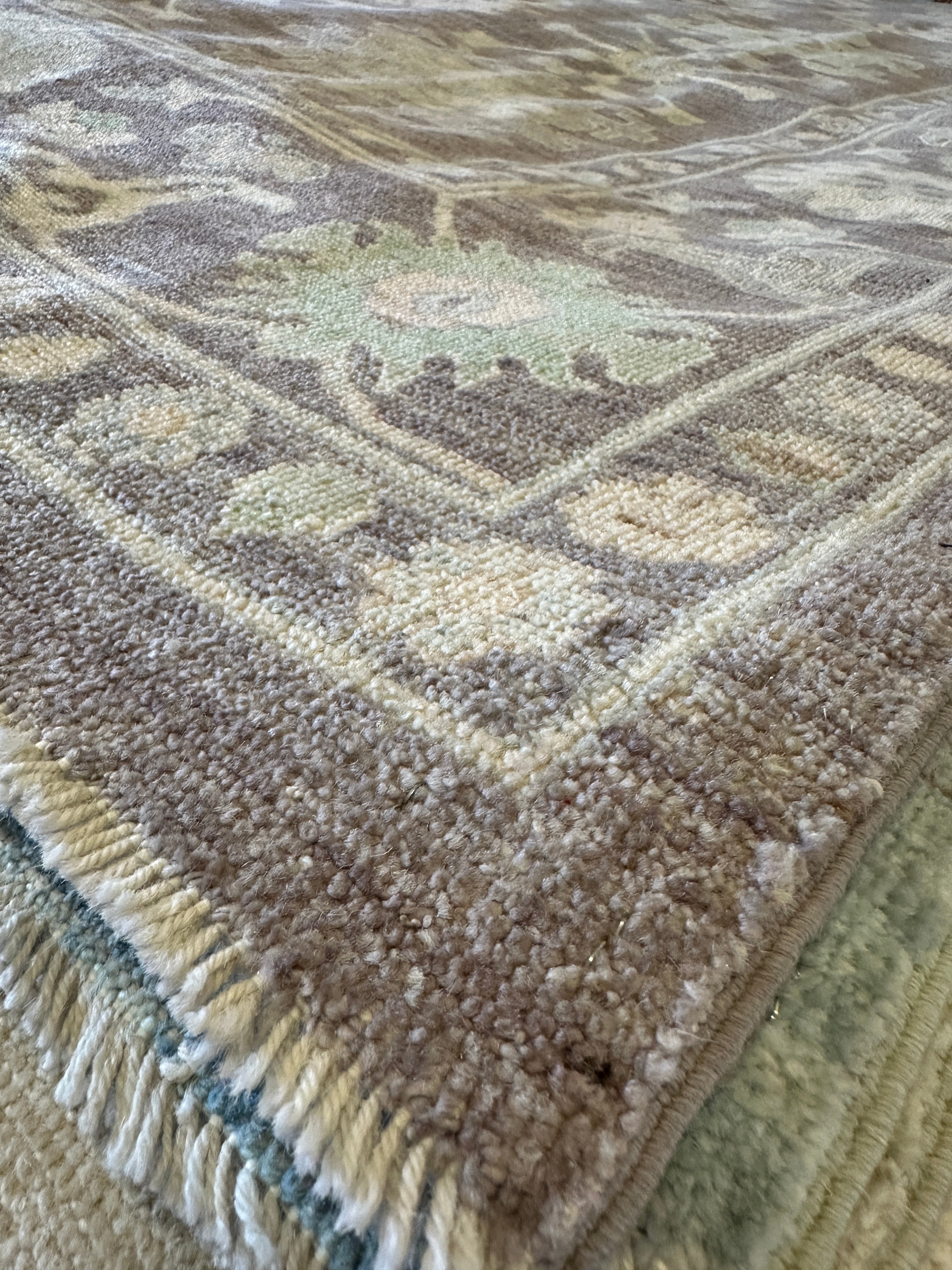 Leah 9.11x13.9 Purple Whitewashed Afghani Oushak
