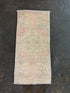 Vintage 1.5x3 Pink and Ivory Turkish Oushak Small Rug