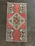 Vintage 1.6x2.10 Red and Blue Turkish Oushak Small Rug