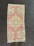 Vintage 1.5x3 Red and Yellow Turkish Oushak Small Rug