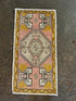 Vintage 1.8x3.2 Pink and Yellow Turkish Oushak Small Rug