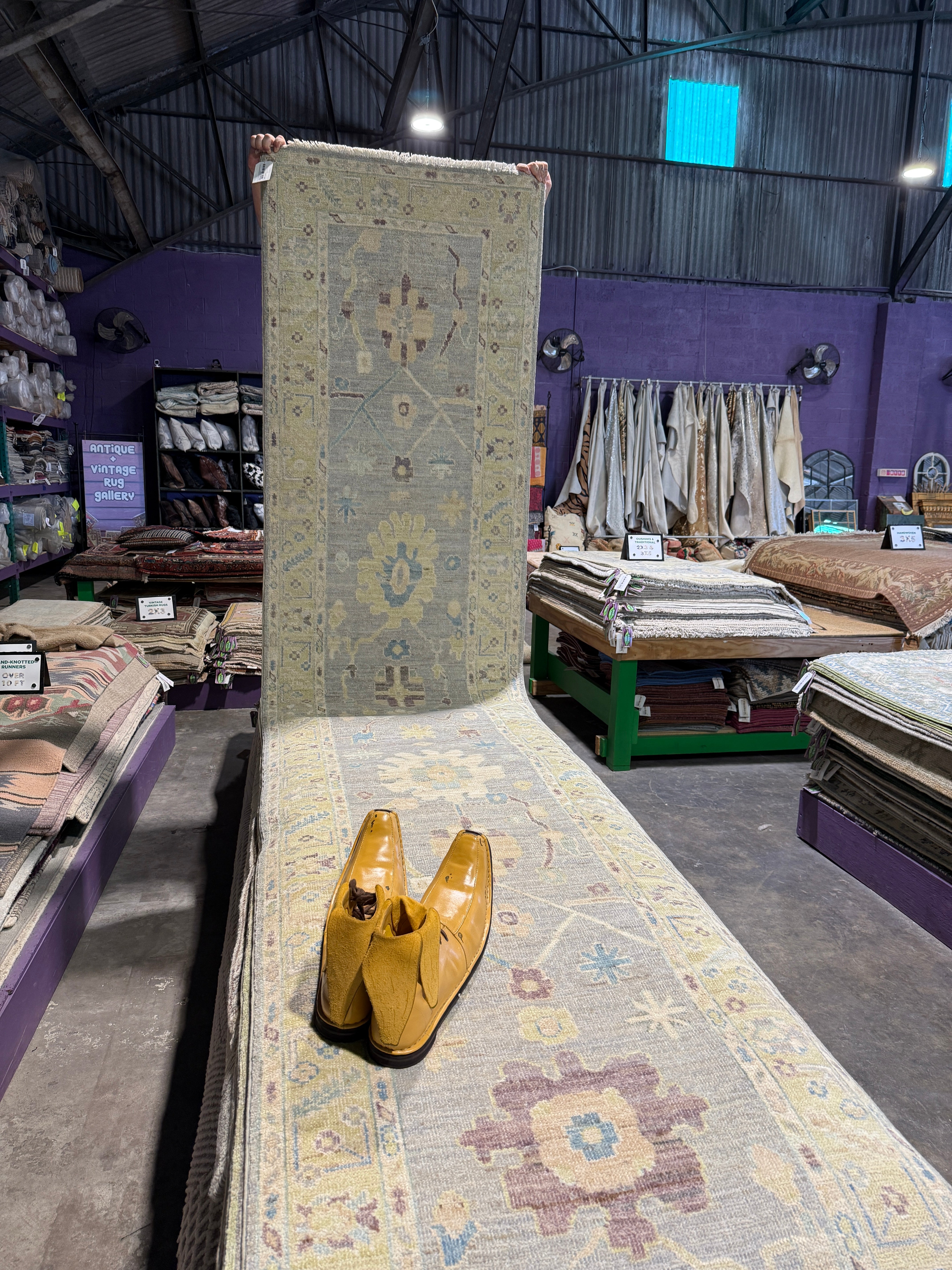 Lou-Anne Walker 2.9x14.2 Colorful Afghani Whitewashed Oushak