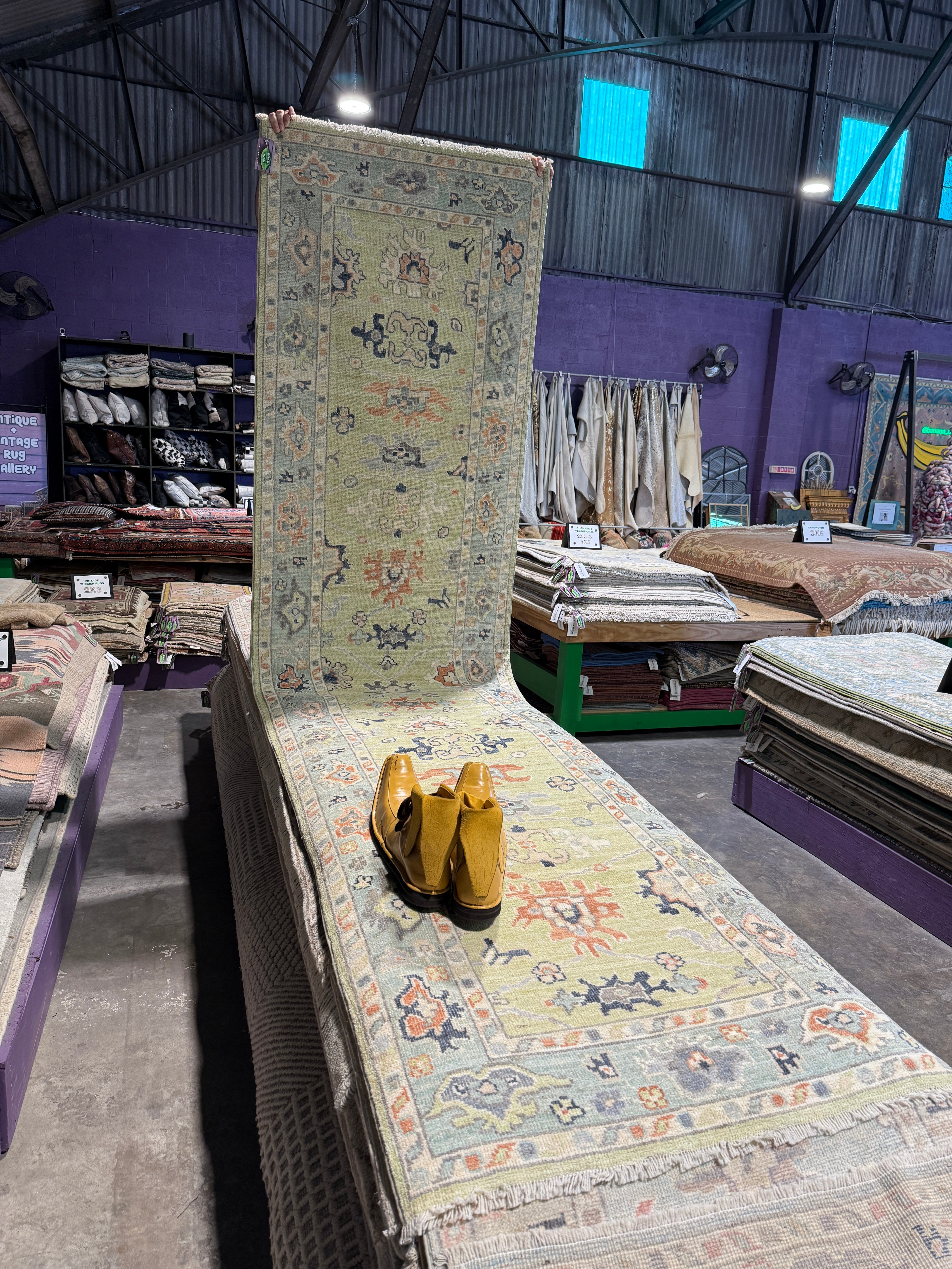 Principal Larissa Weems 2.11x11.10 Colorful Afghani Whitewashed Oushak Runner