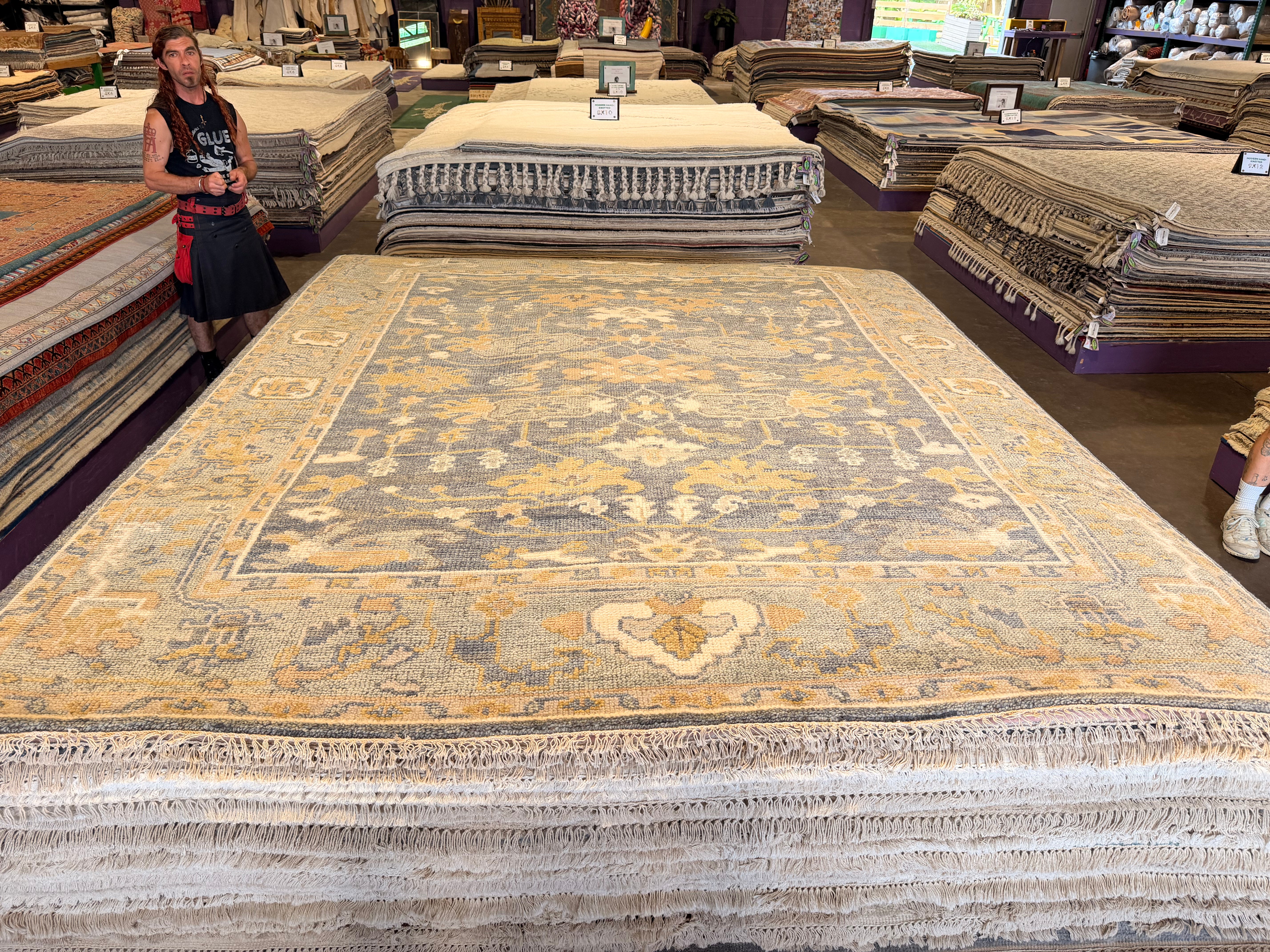 Chelsea 8x10 Dark Grey Hand-Knotted Oushak Rug