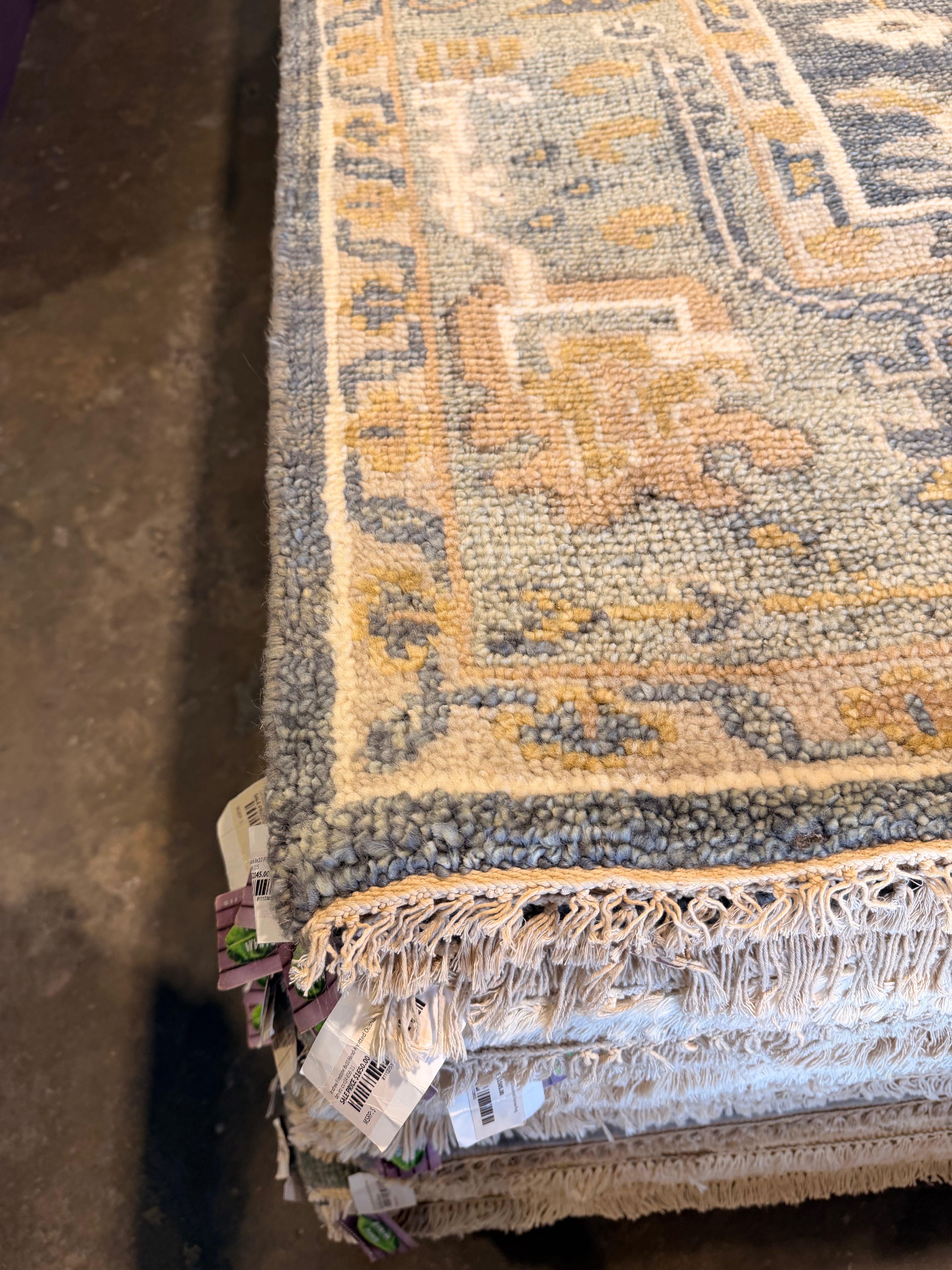 Chelsea 8x10 Dark Grey Hand-Knotted Oushak Rug