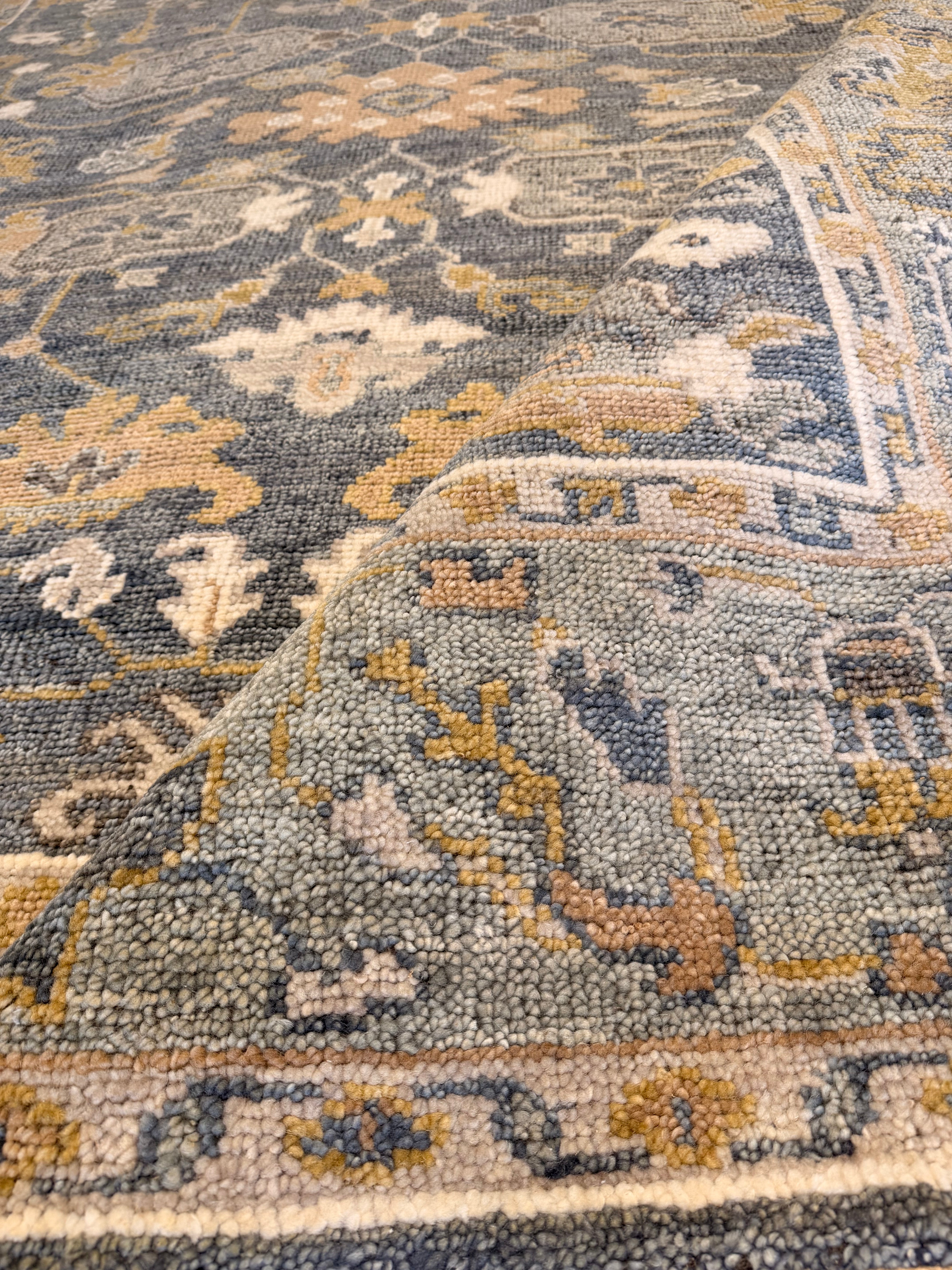 Chelsea 8x10 Dark Grey Hand-Knotted Oushak Rug