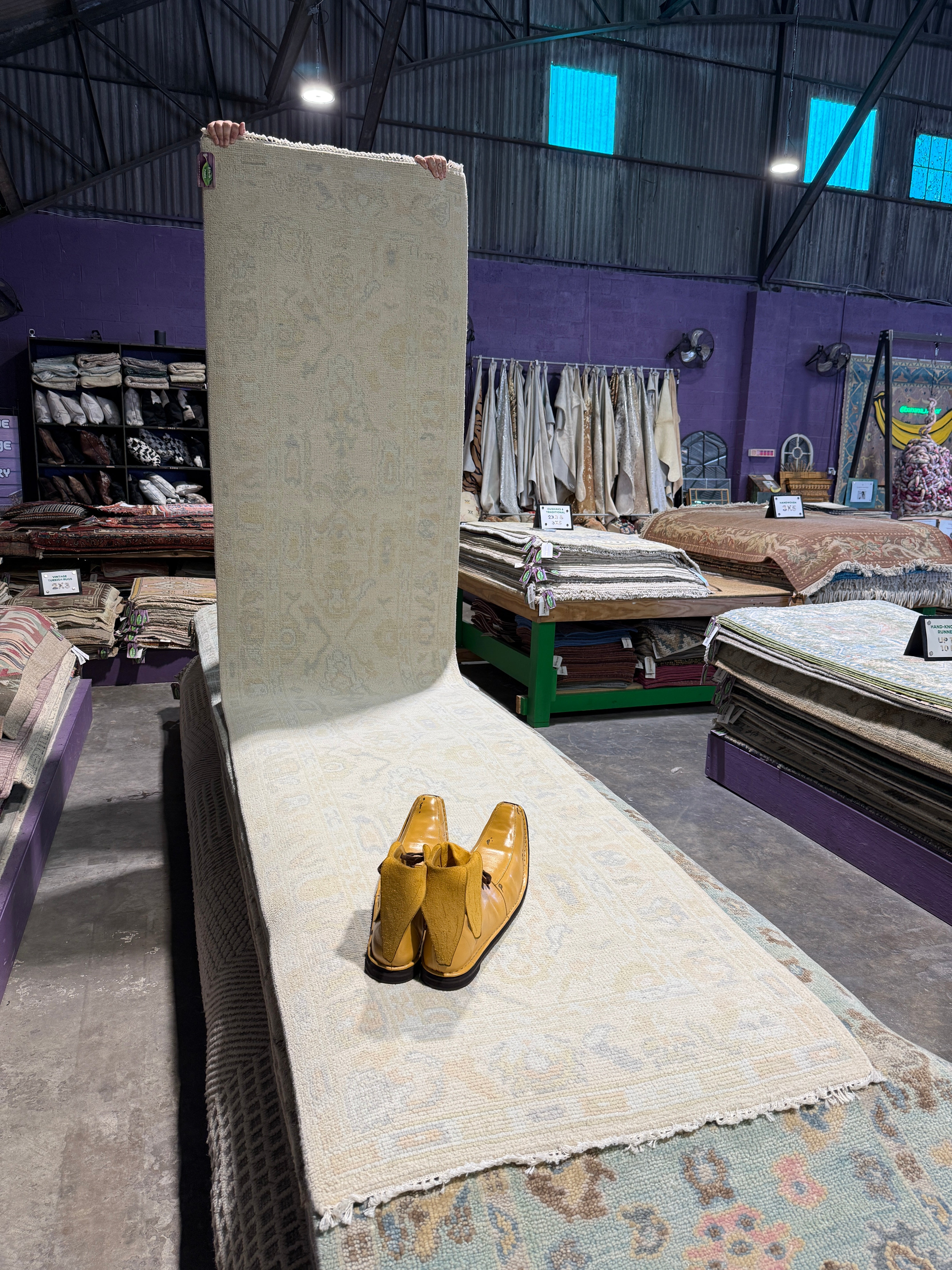 Ethel Jones 2.8x11.9 Cream Hand-Knotted Oushak Runner