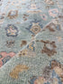 Sasha Grey 3x14 Mint Green Hand-Knotted Oushak Runner Rug