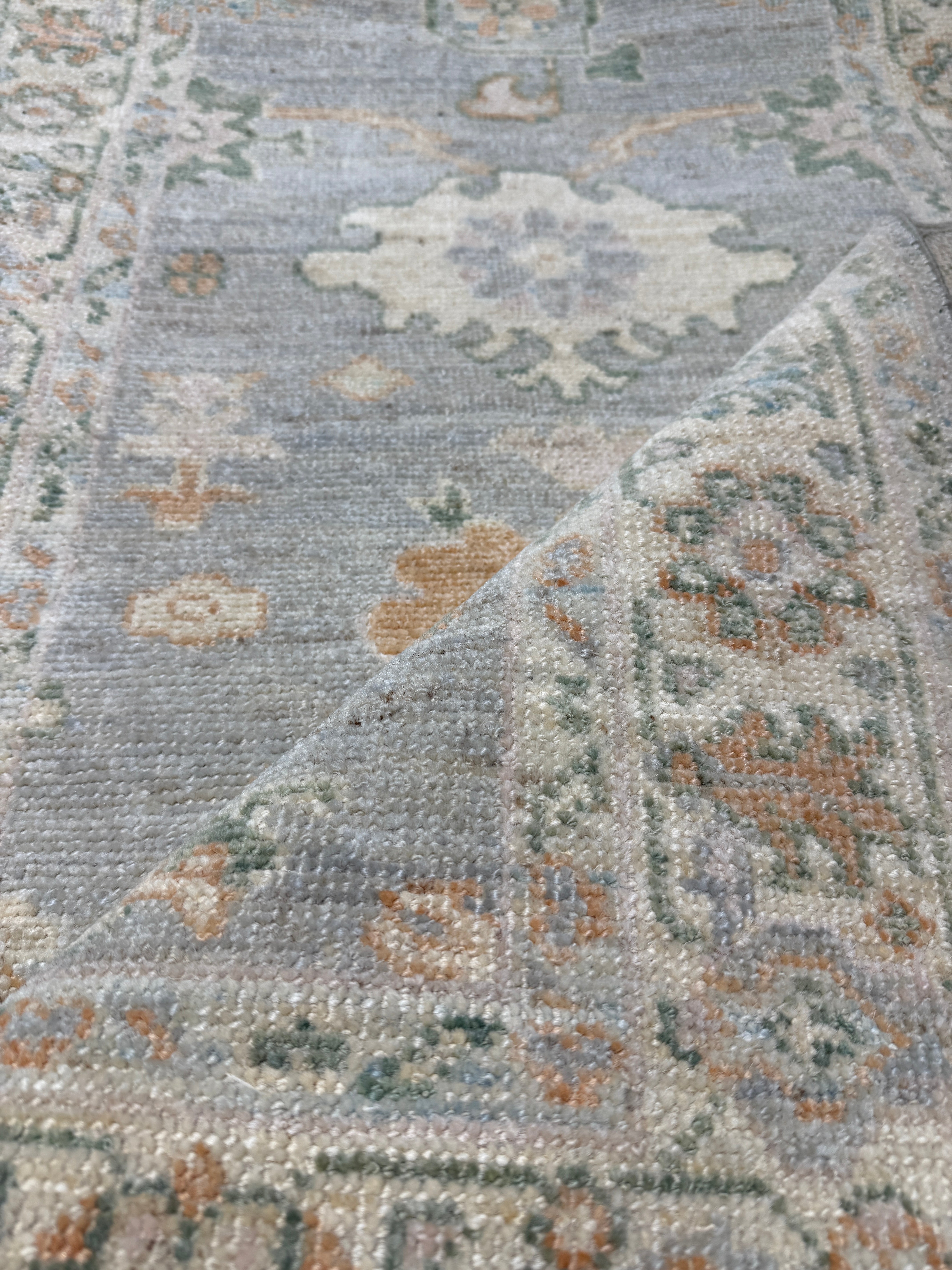 Miranda Roldán 2.10x14.9 Light Blue Whitewashed Afghani Oushak Runner