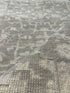 Nina Campbell 2.6x11.9 Silver and Grey Hand-Knotted Oushak Runner Rug