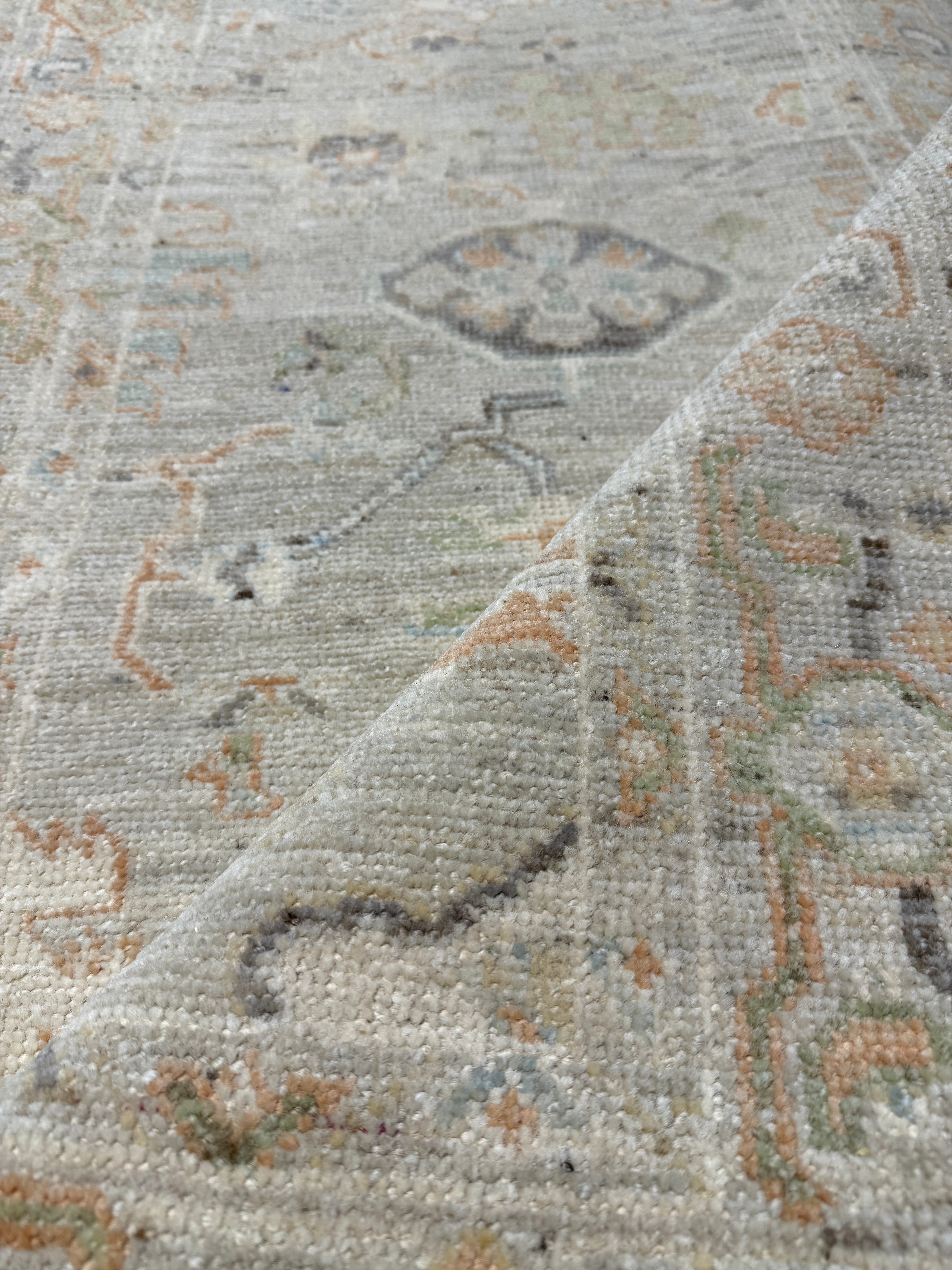 Susan Davenport 2.9x11.11 Beige and Orange Whitewashed Afghani Oushak Runner