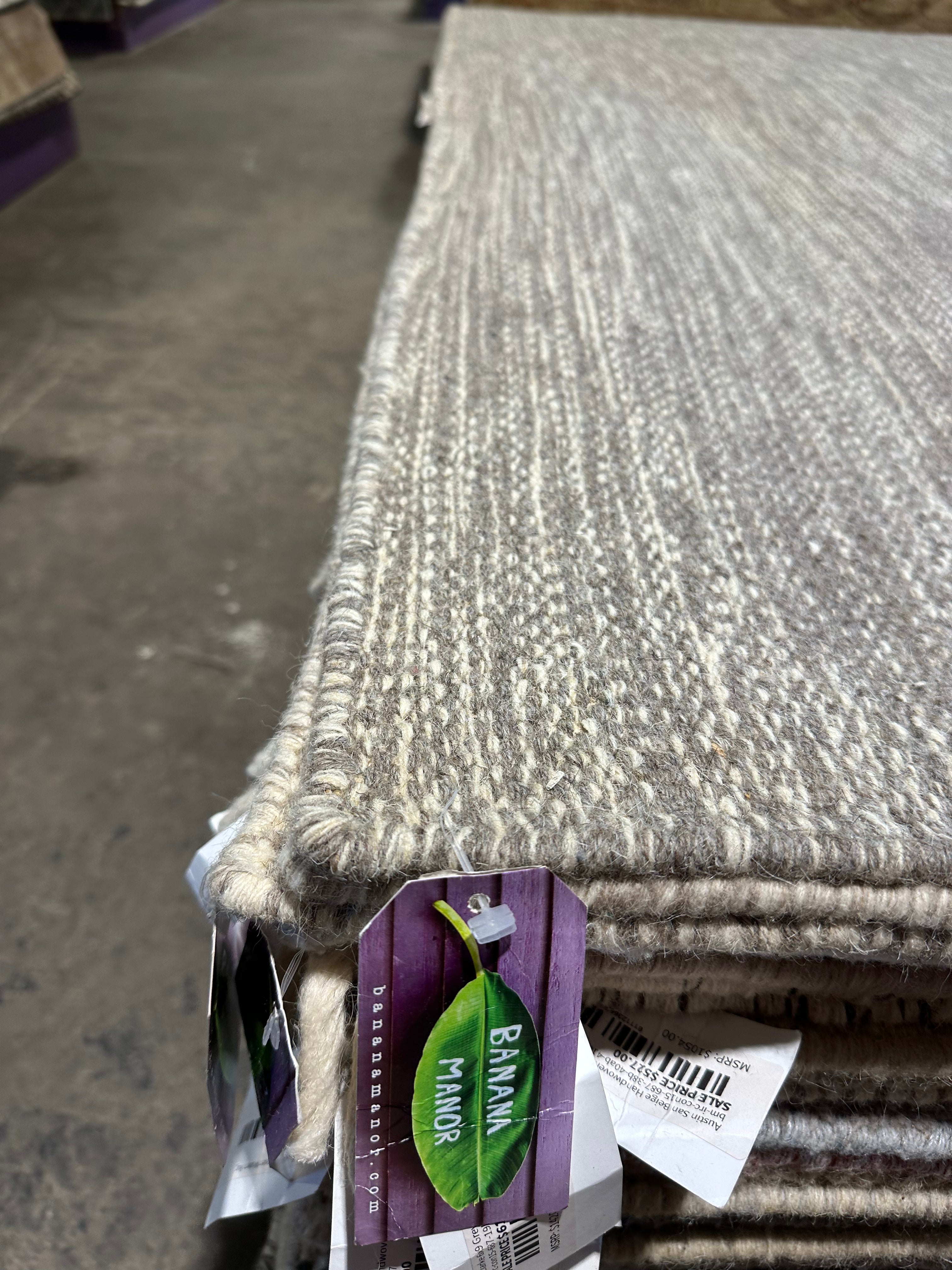 Thomas Tucker 6.9x9.6 Grey Handwoven Modern Rug