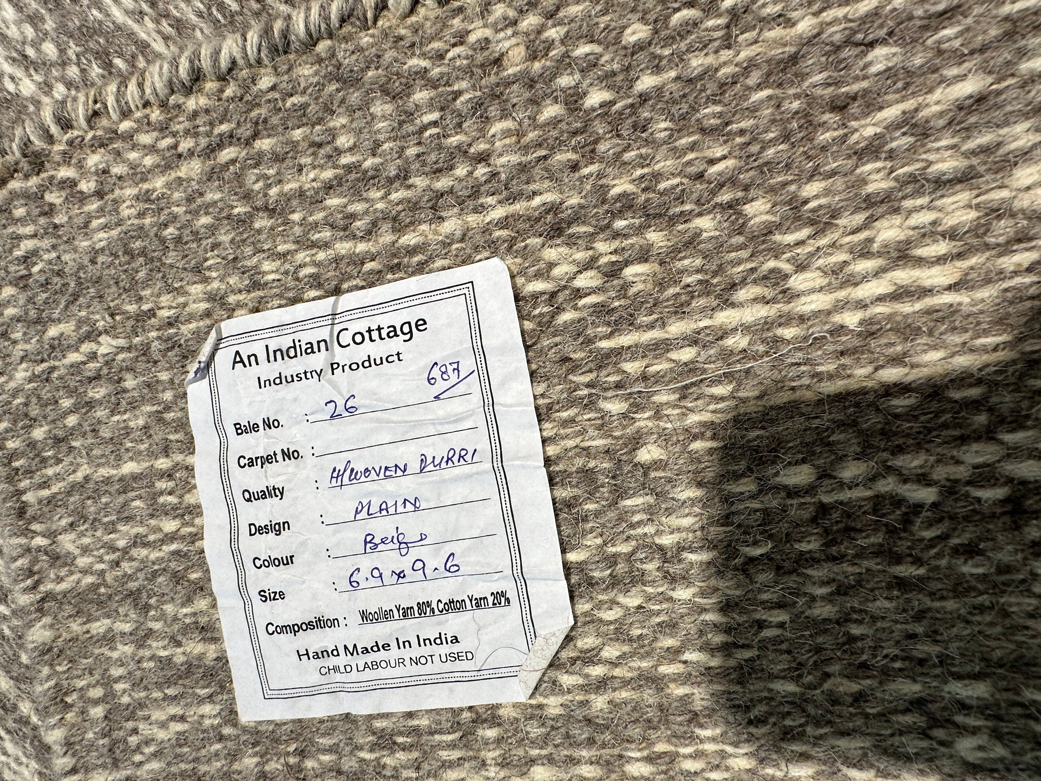Thomas Tucker 6.9x9.6 Grey Handwoven Modern Rug