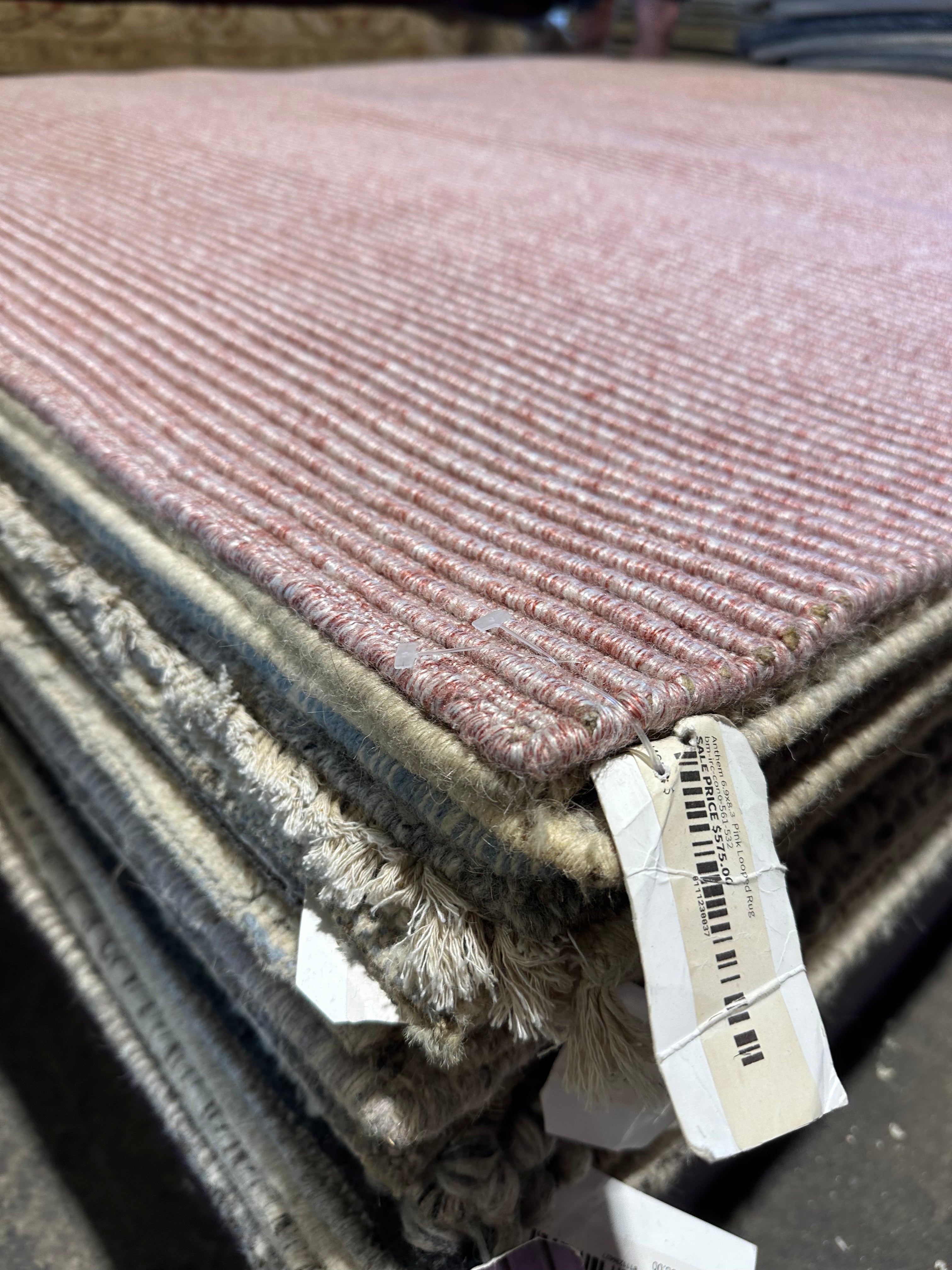 Anthem 6.9x8.3 Pink Looped Rug