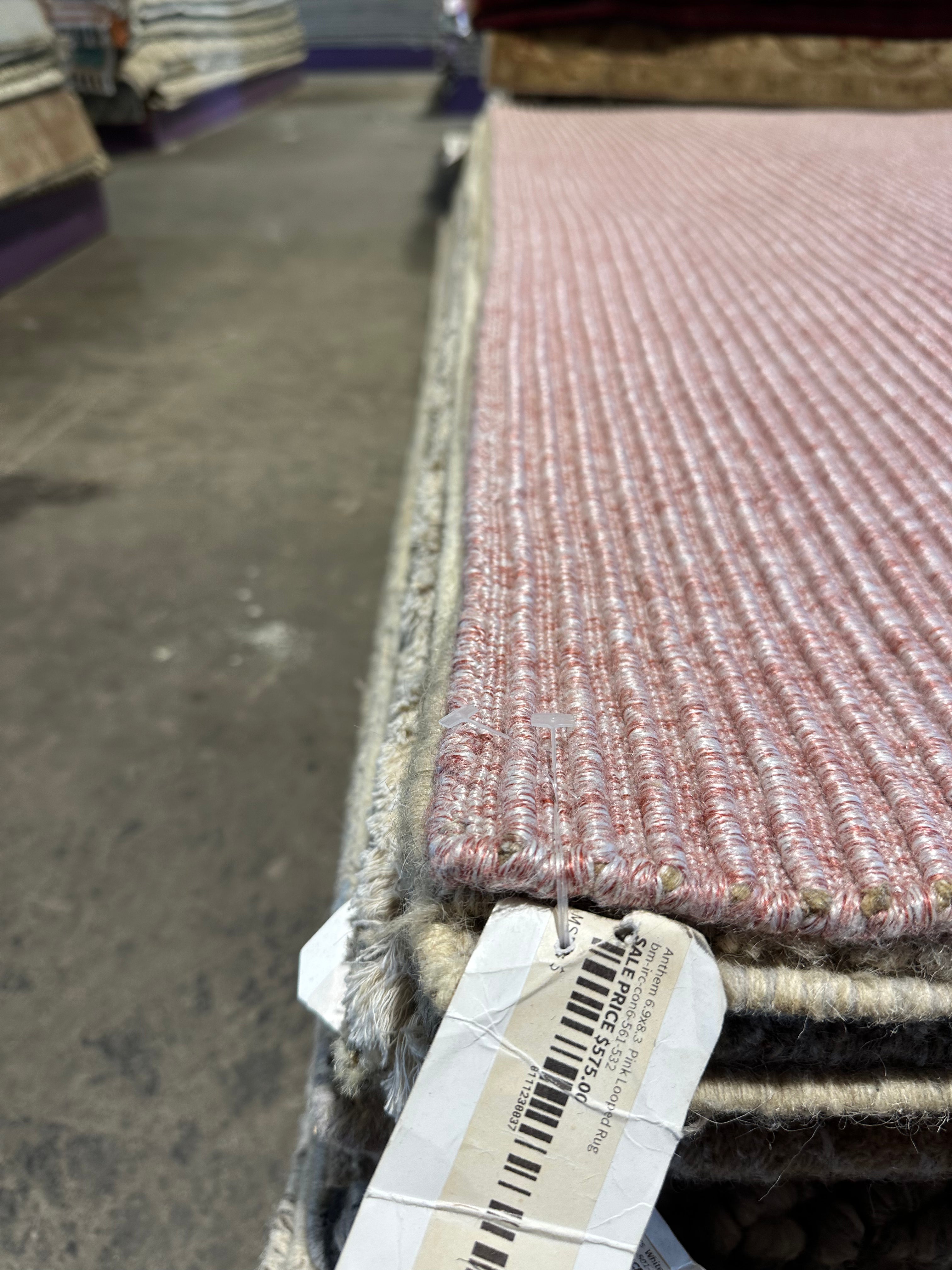 Anthem 6.9x8.3 Pink Looped Rug