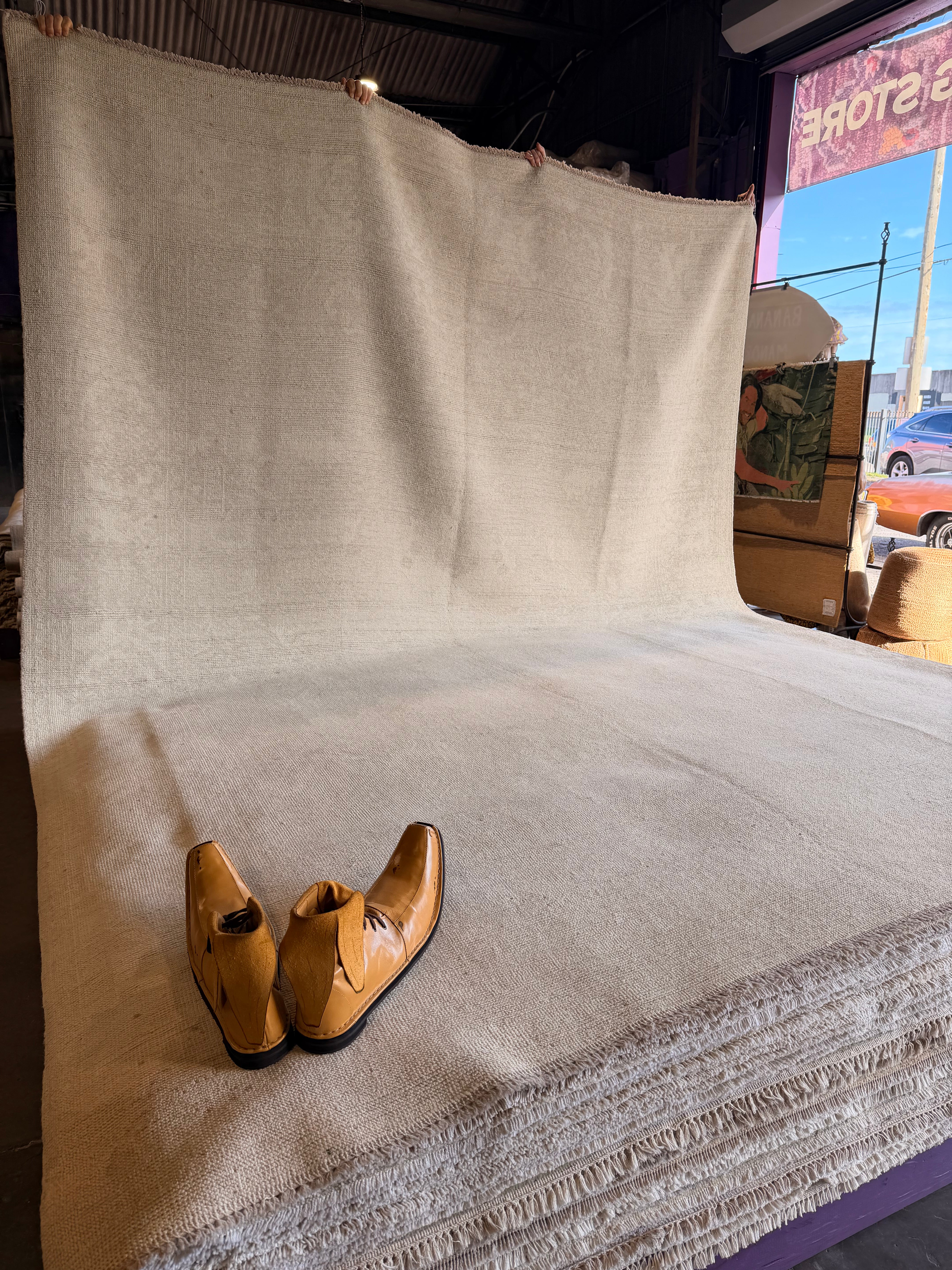 Becky Woodlock 9x11.7 Cream Afghani Whitewashed Oushak