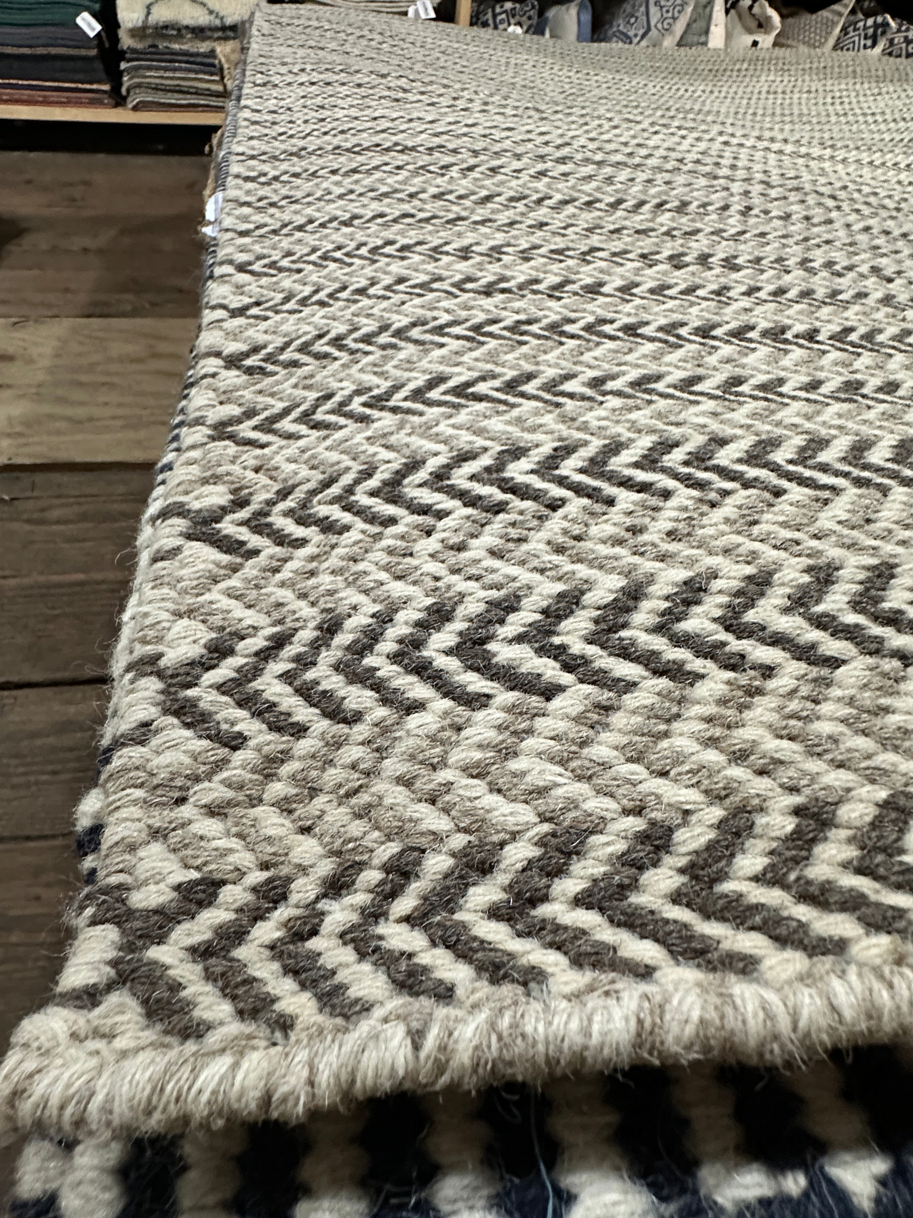 Ramirez 5.6x7 Hand-Woven Durrie Beige Mix