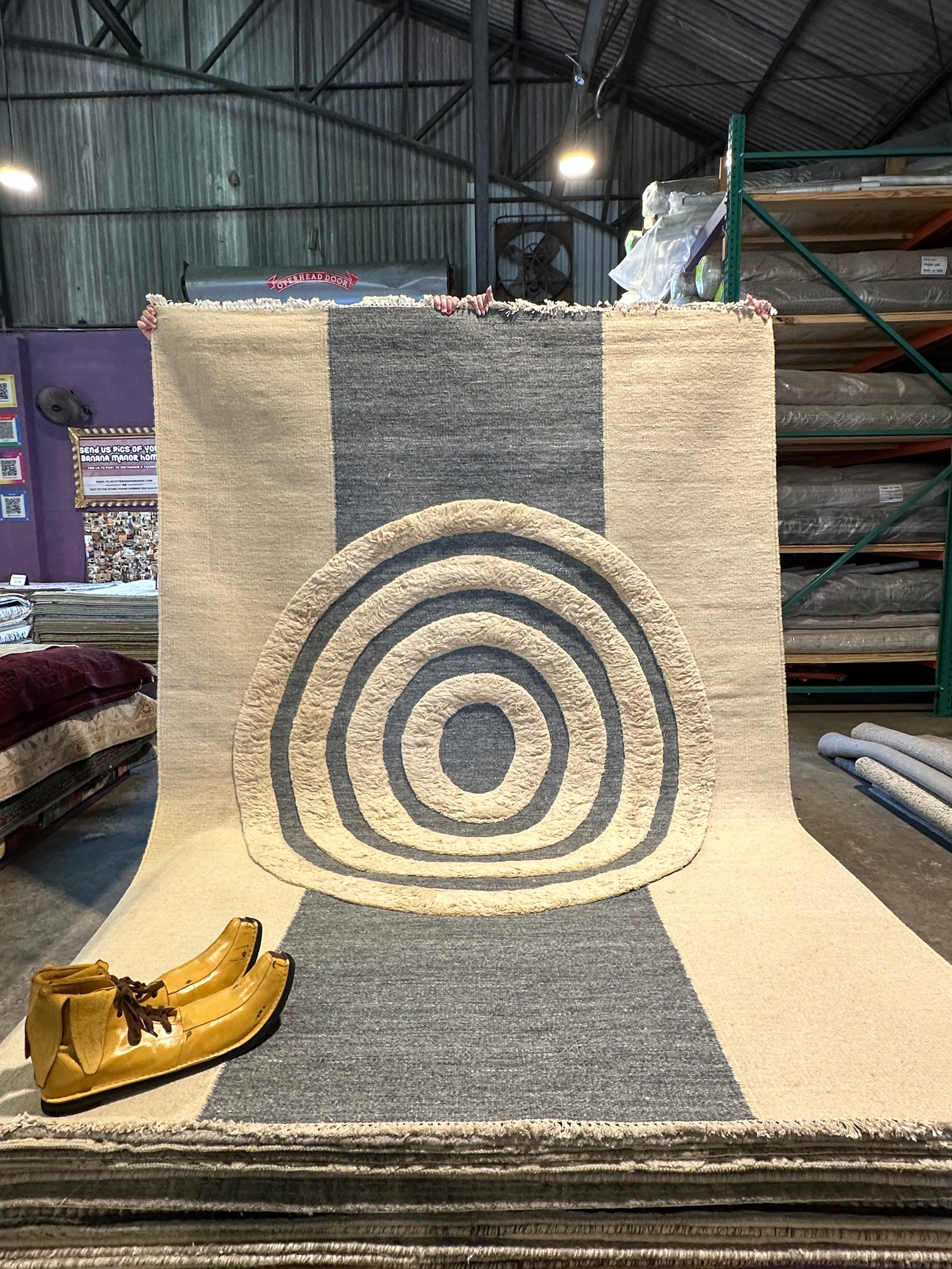 Jay Smith 6.6x9.3 Beige Handwoven Modern Rug