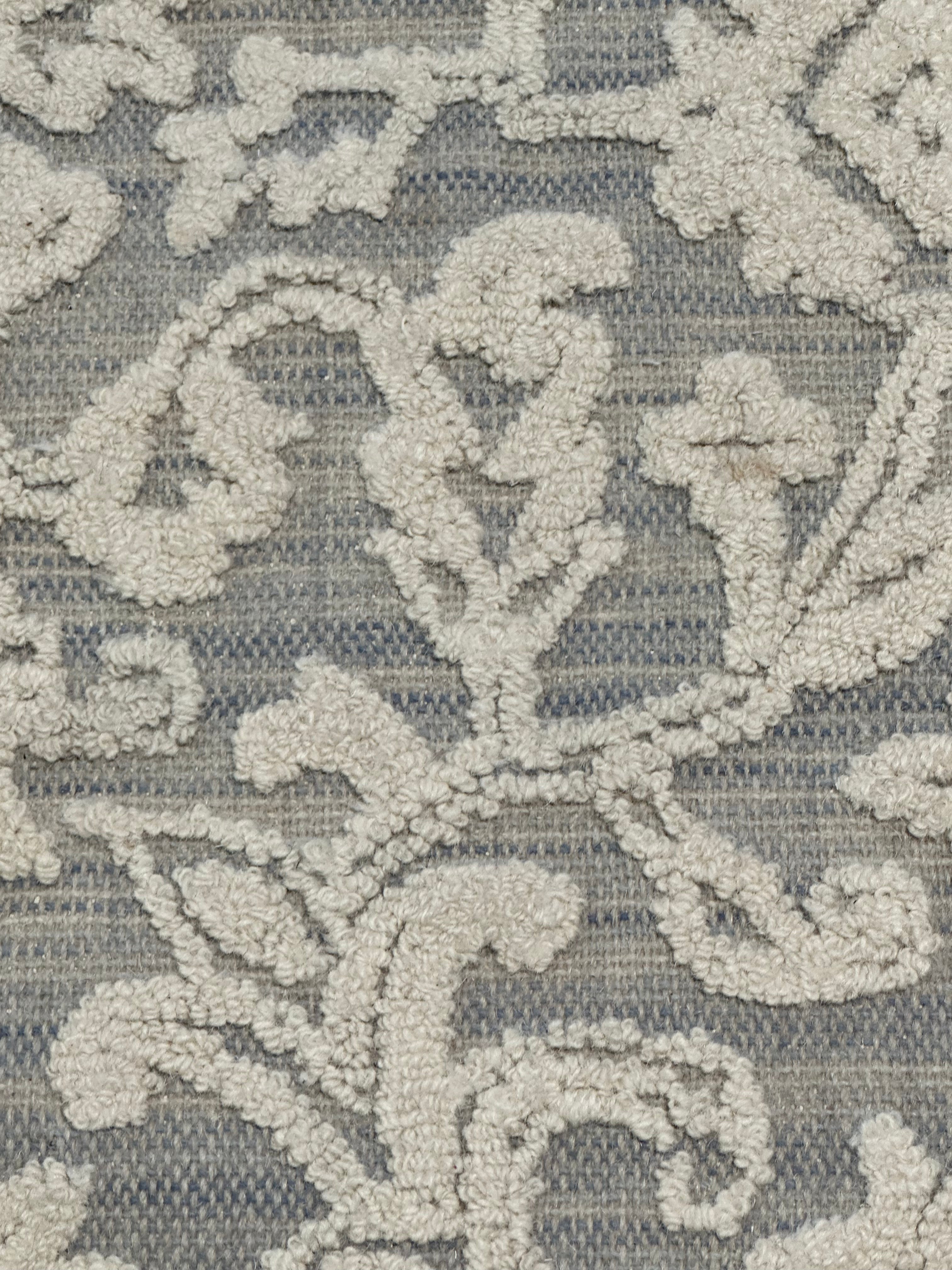Claire Dunphy Hand-Tufted Aqua & Beige Jacquard (Multiple Sizes)