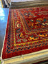 Luna Garza 10.5x14.1 Red and Blue Hand-Knotted Nomadic Caucasian Humna Wool Rug