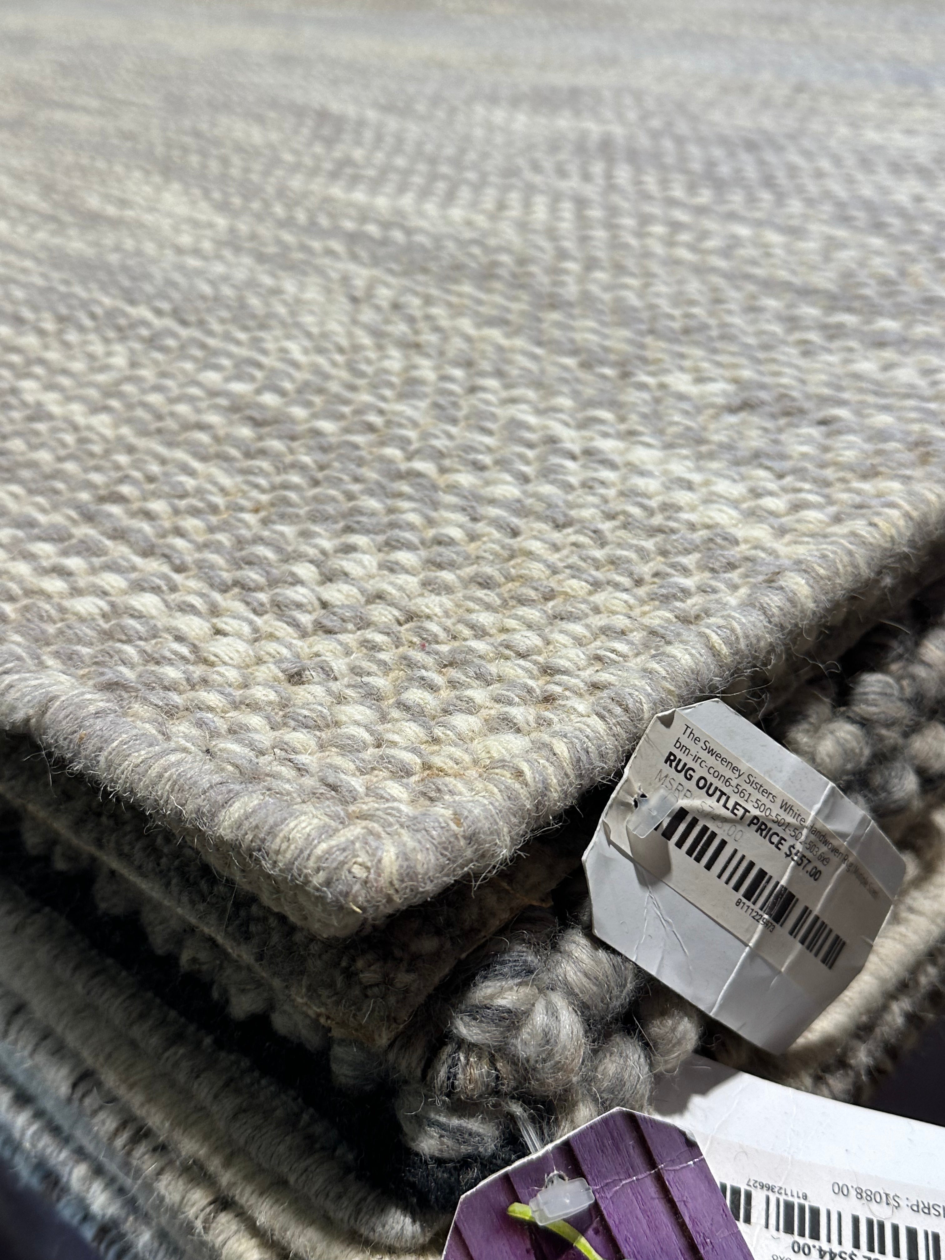 Timothy Simons 6.3x9.3 Grey Handwoven Durrie Rug