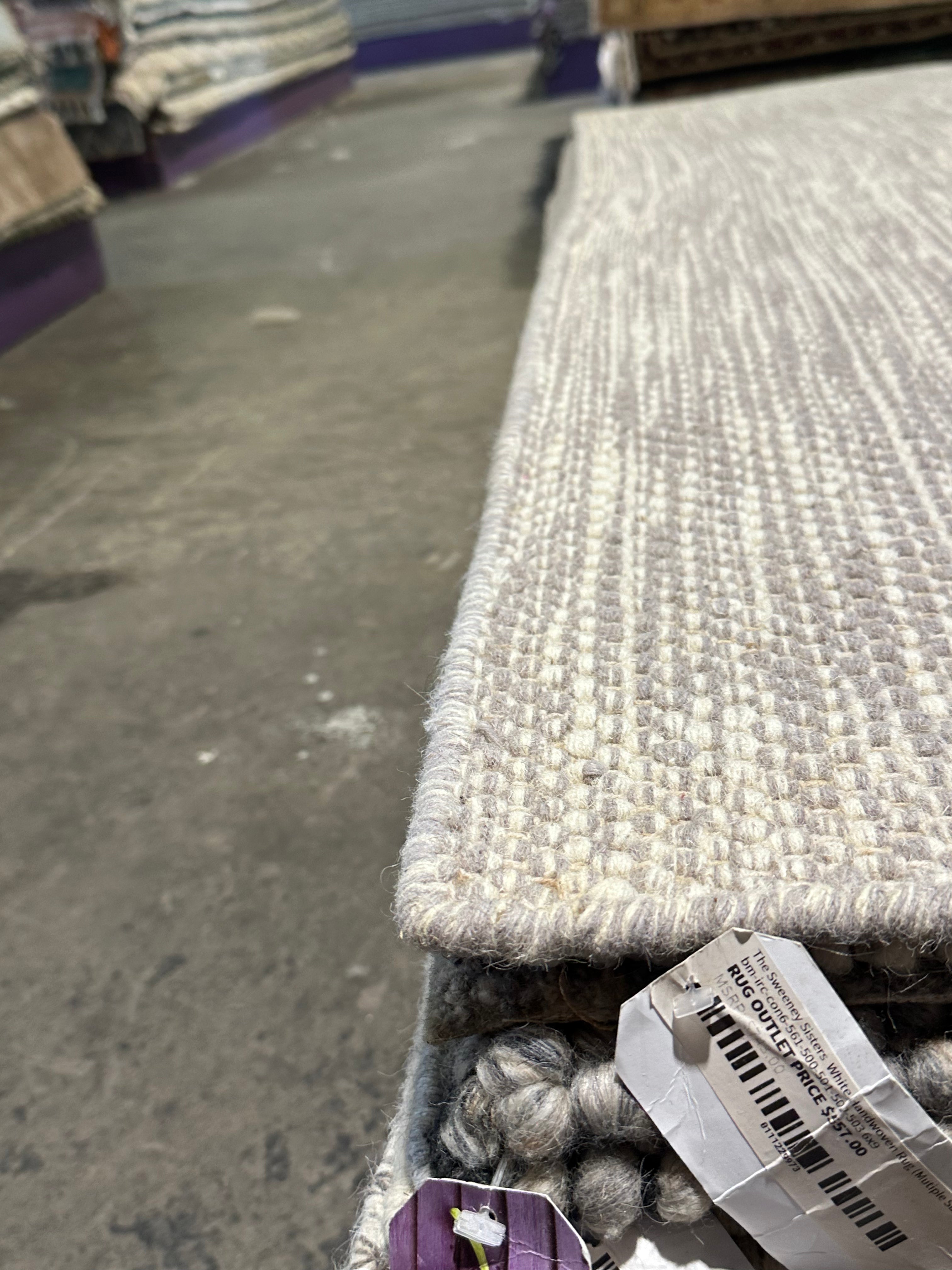 Timothy Simons 6.3x9.3 Grey Handwoven Durrie Rug