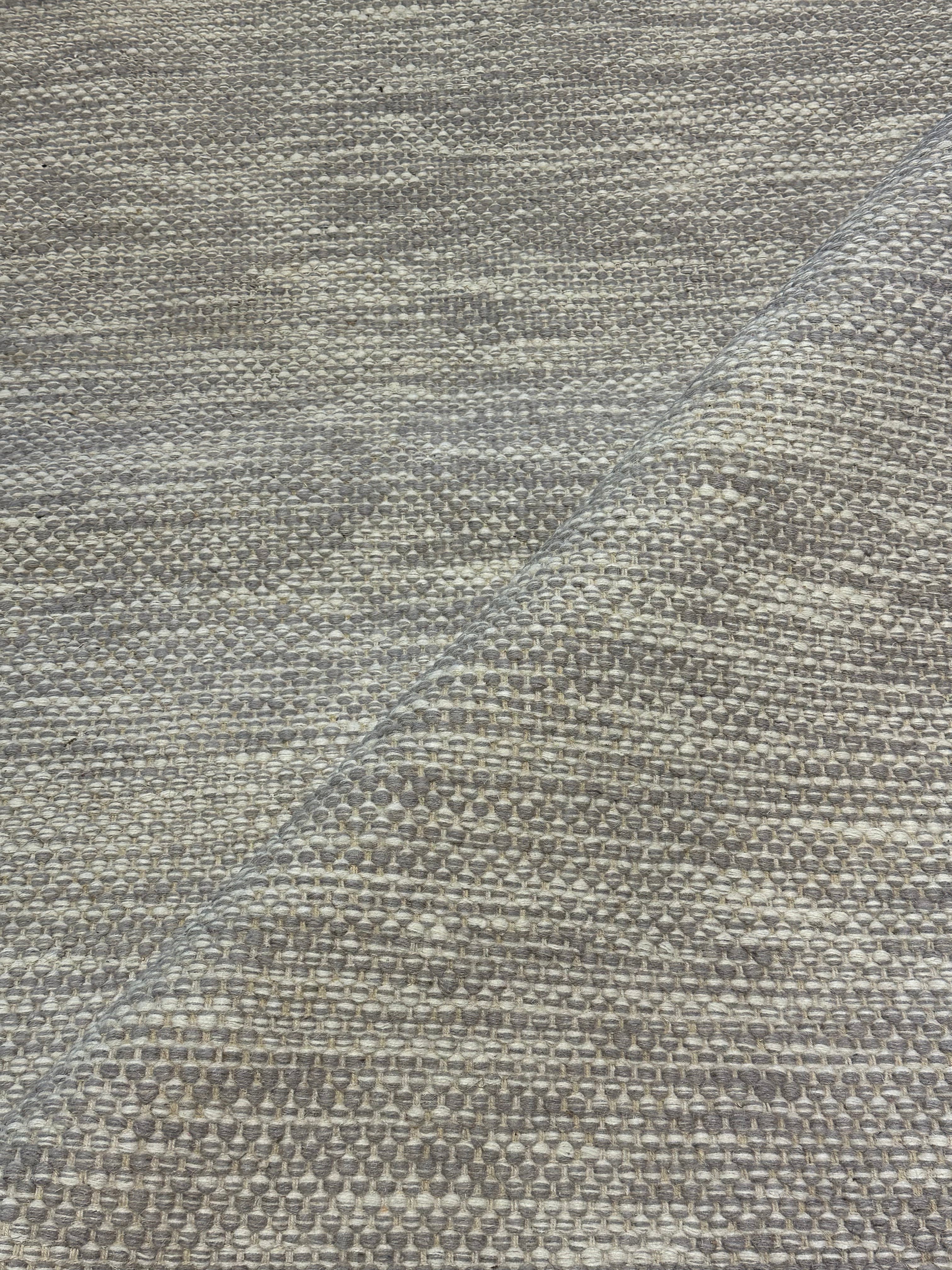 Timothy Simons 6.3x9.3 Grey Handwoven Durrie Rug