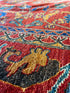 Dawn Green 8.4x10.3 Red and Blue Hand-Knotted Nomadic Caucasian Humna Wool Rug