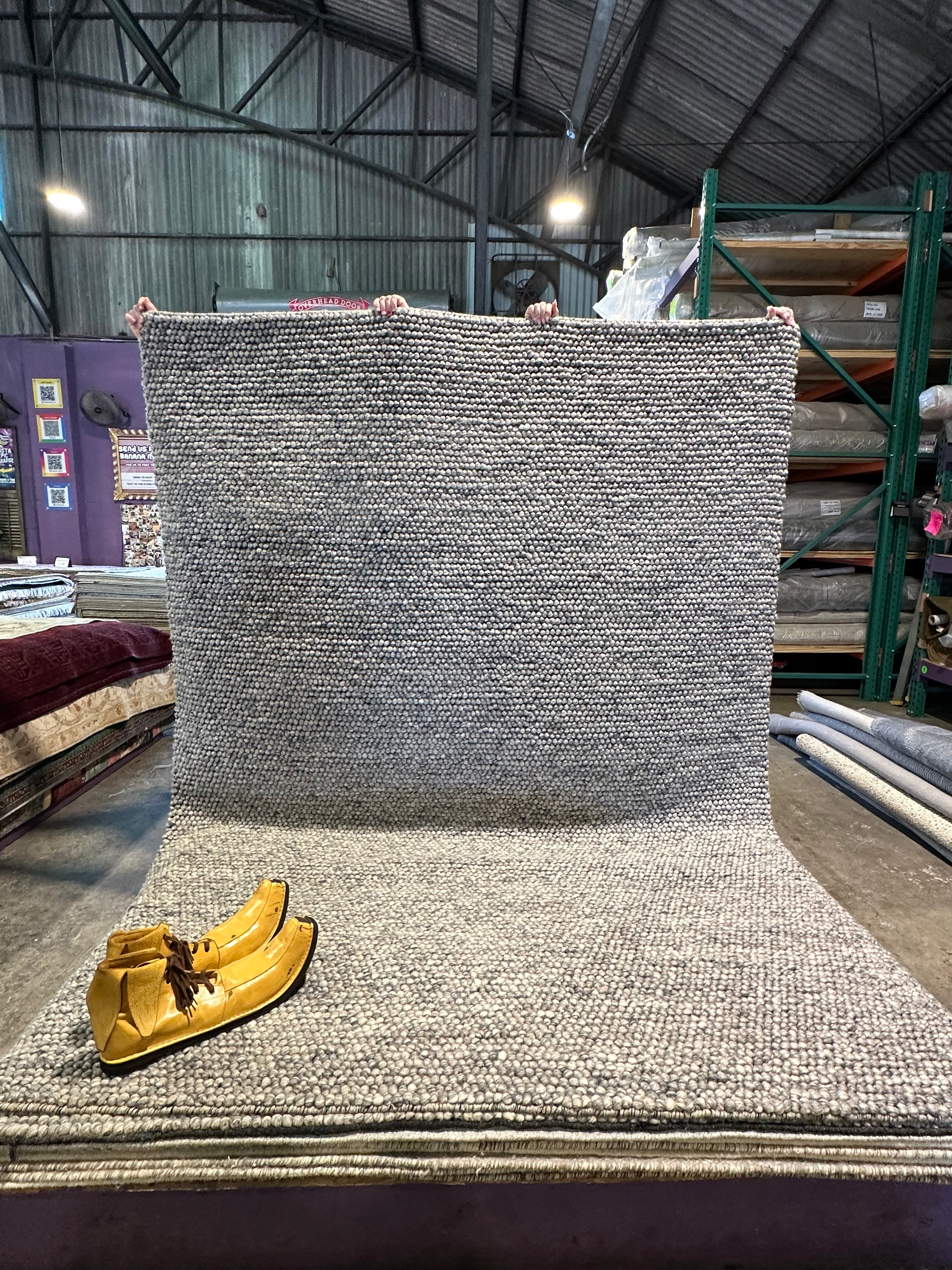 Justin Budfuloski 6.6x9.3 Grey Handwoven Modern Rug