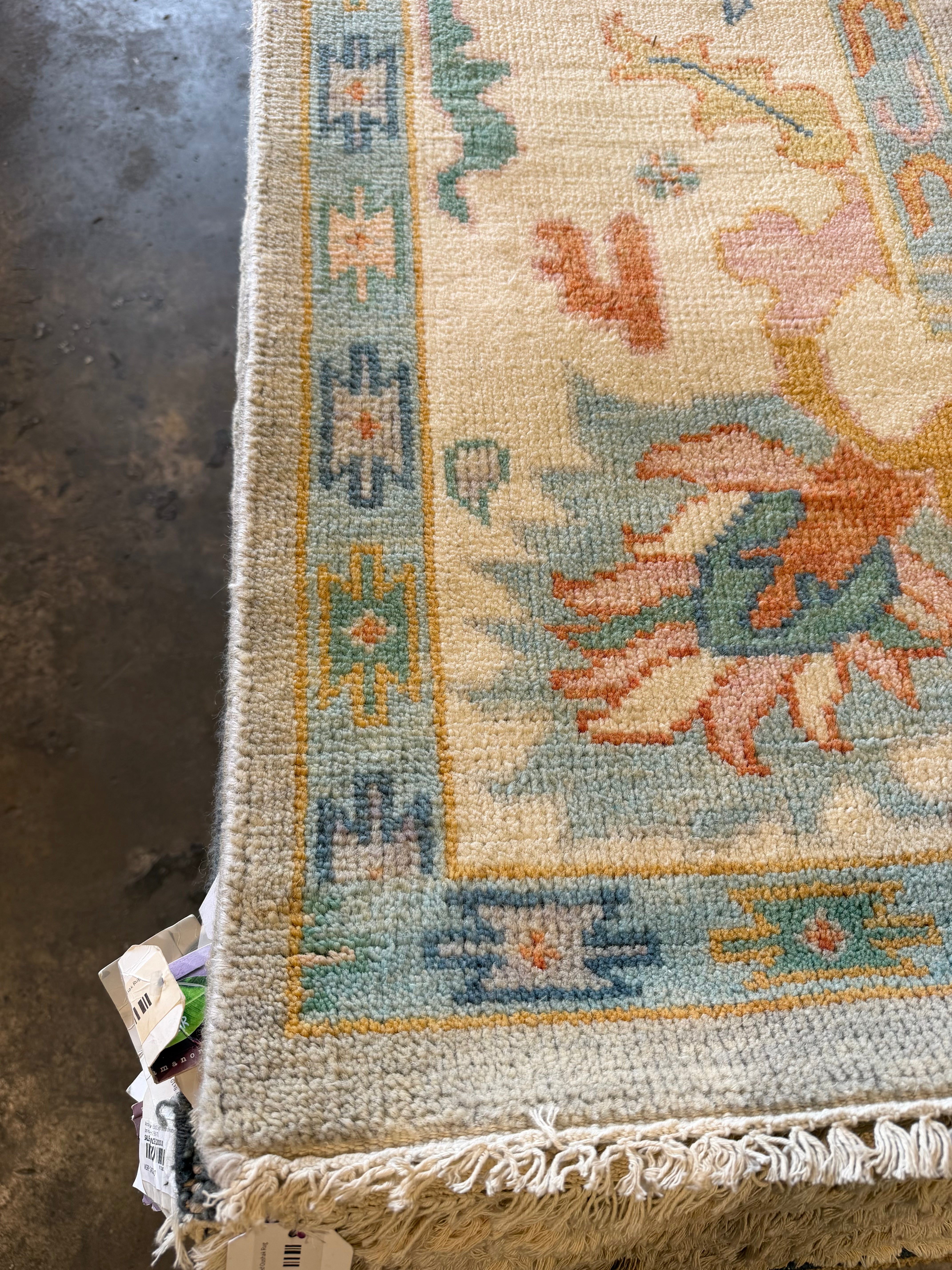 Jane Jacobs 8x10 Multi Color Hand-Knotted Oushak Rug