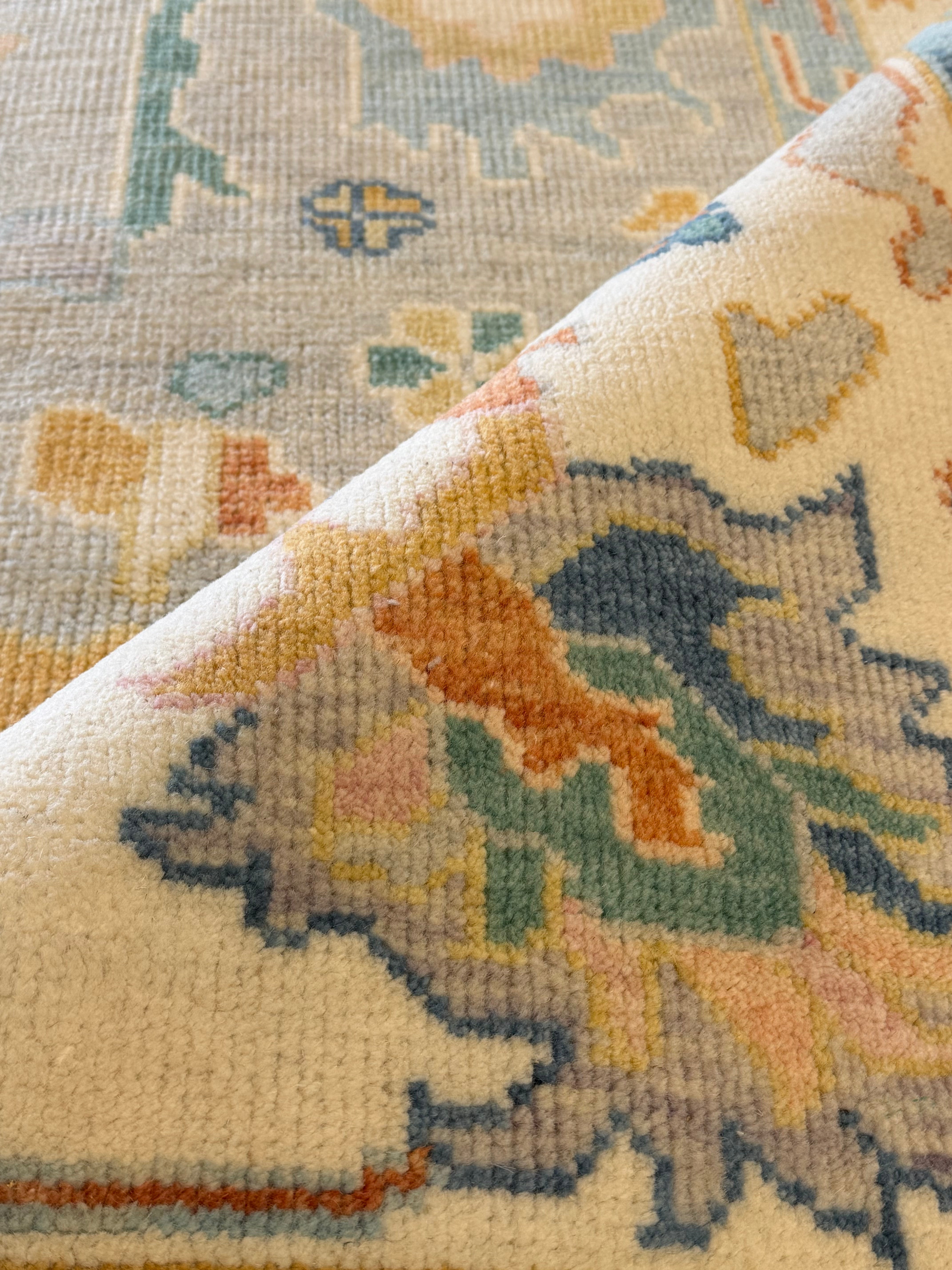 Jane Jacobs 8x10 Multi Color Hand-Knotted Oushak Rug