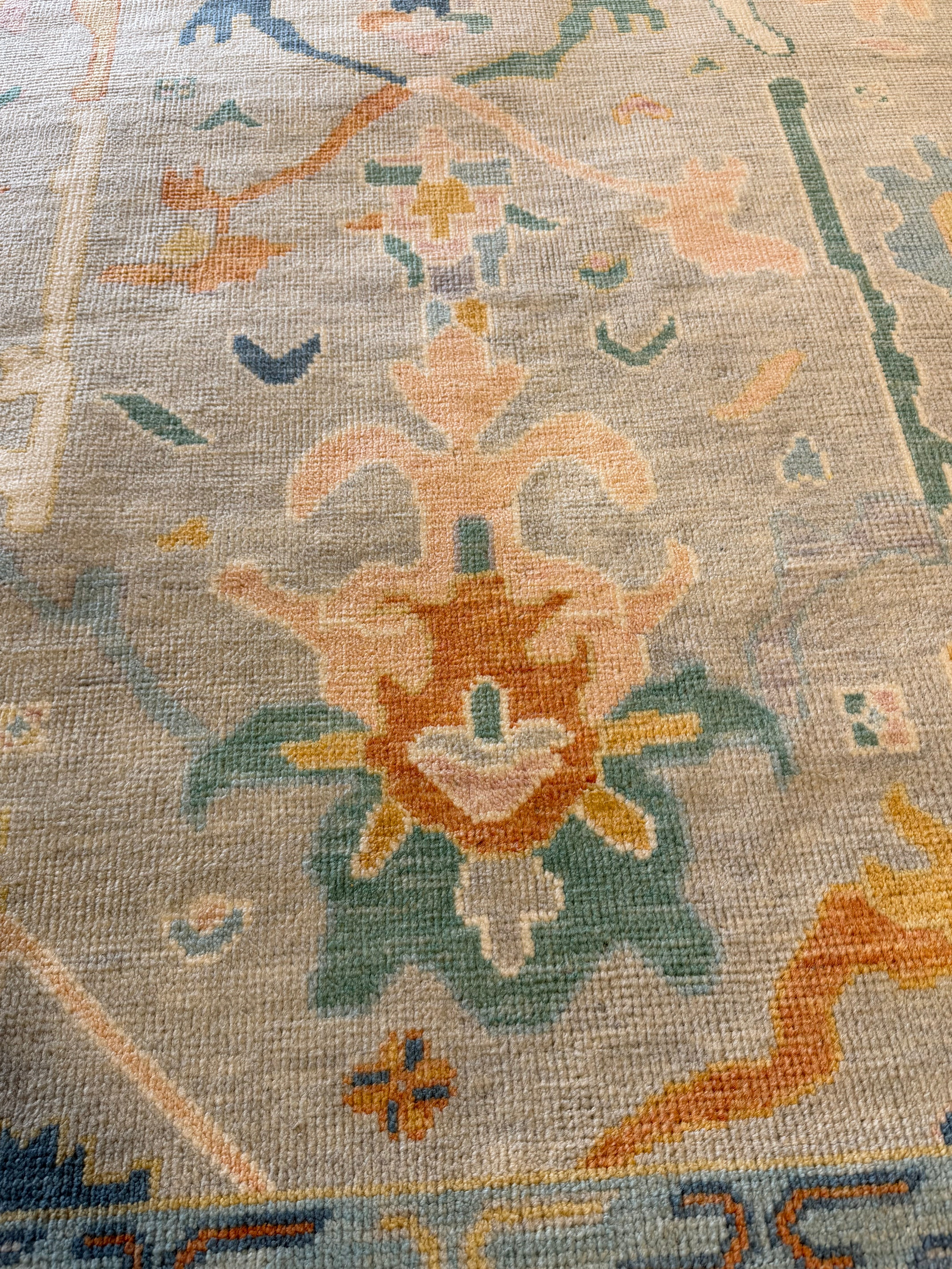 Jane Jacobs 8x10 Multi Color Hand-Knotted Oushak Rug