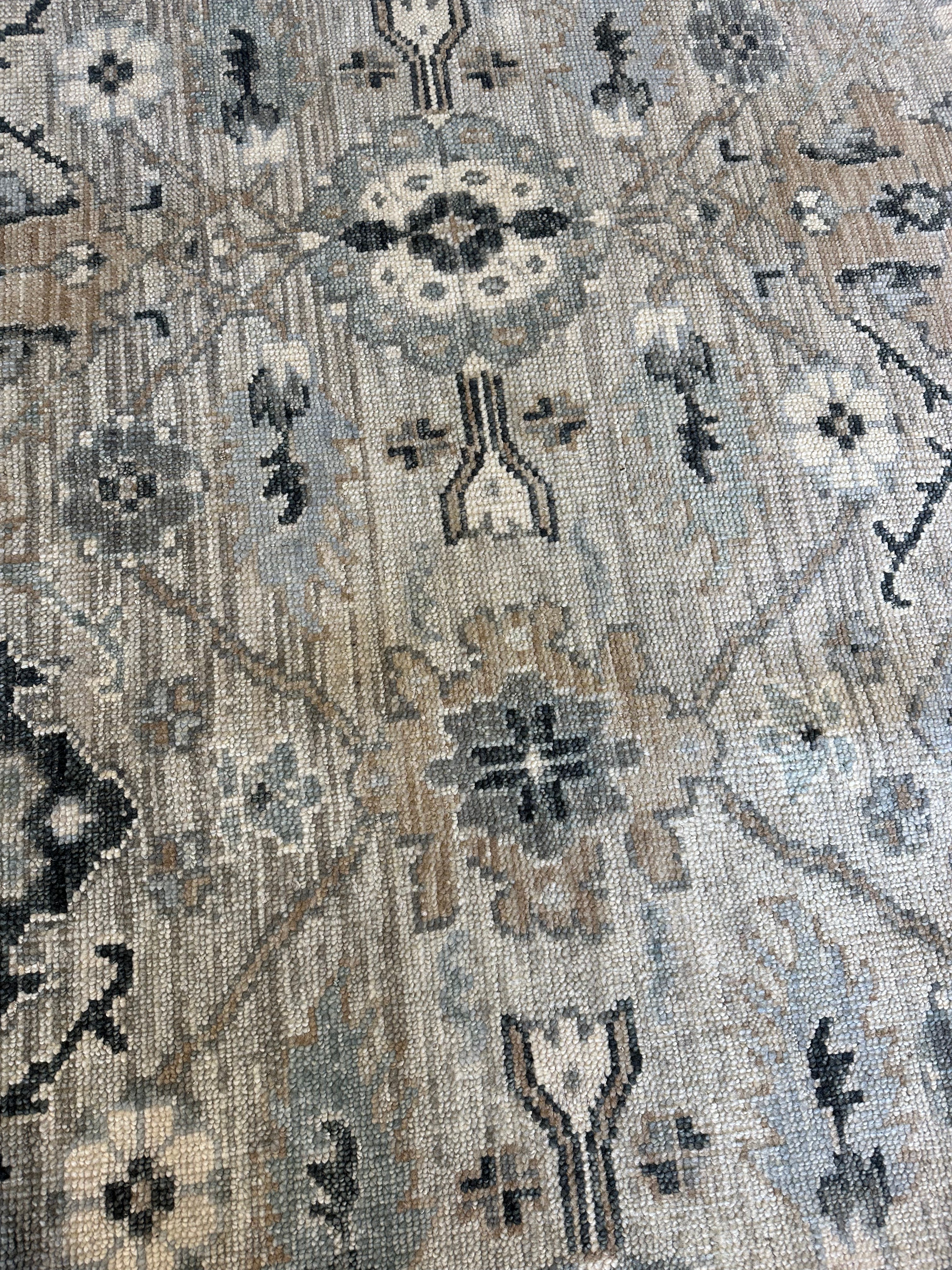 Princess Caroline 12.2x14.6 Tan Hand-Knotted Oushak Rug