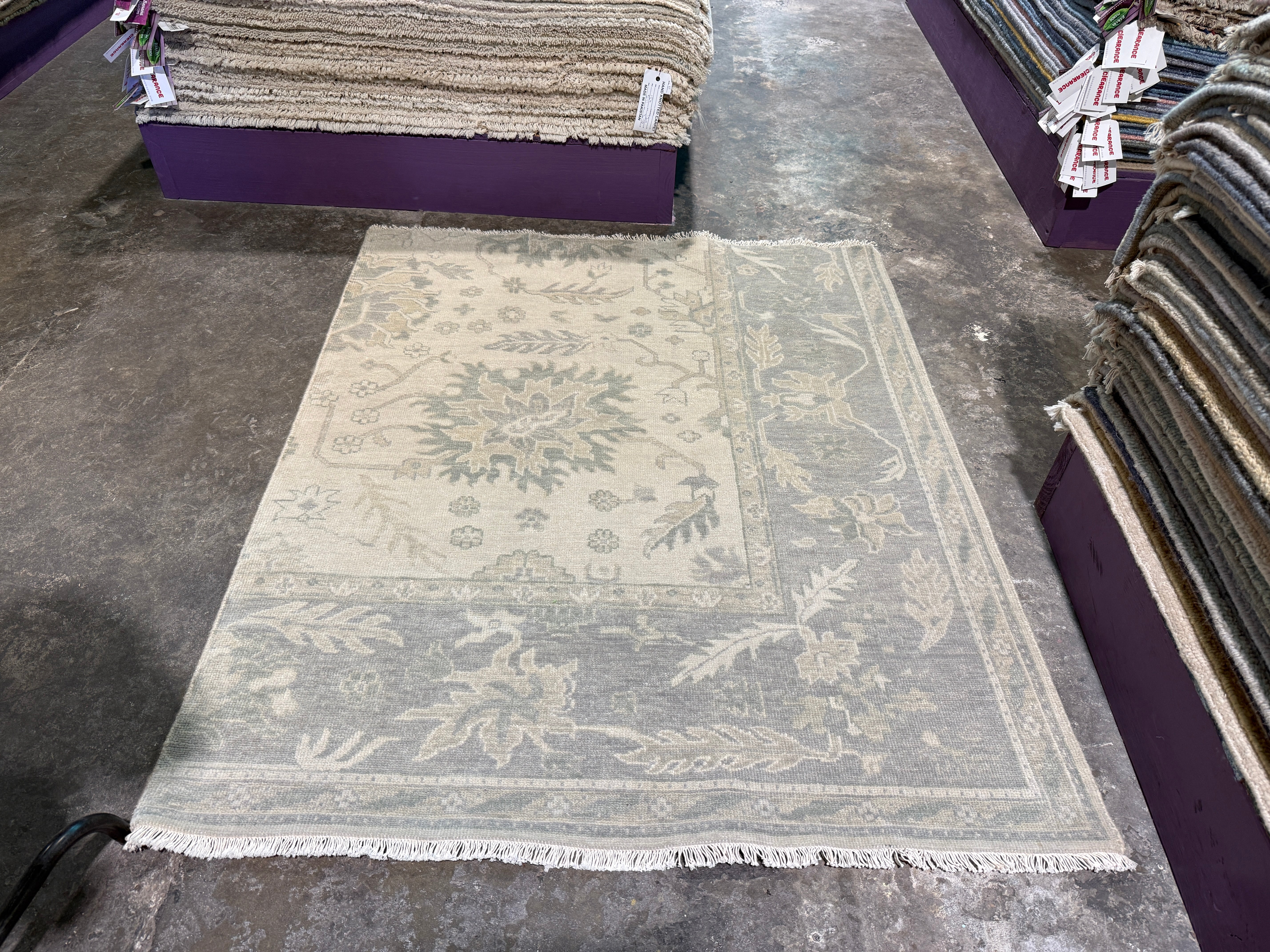 Marla Jones 3x4.9 Grey Hand-Knotted Oushak Rug