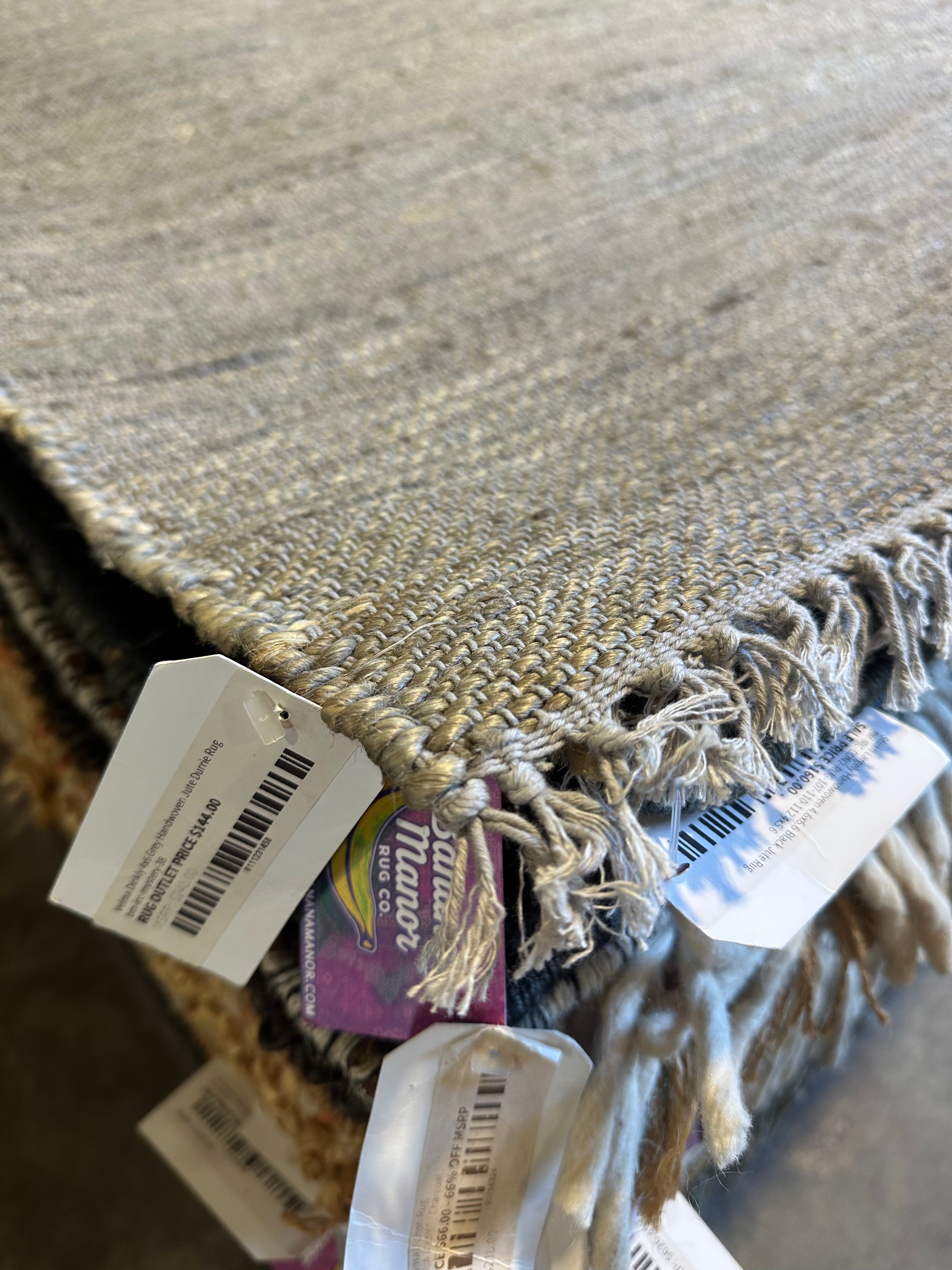 Velma Dinkly 4x6 Grey Handwoven Jute Durrie Rug